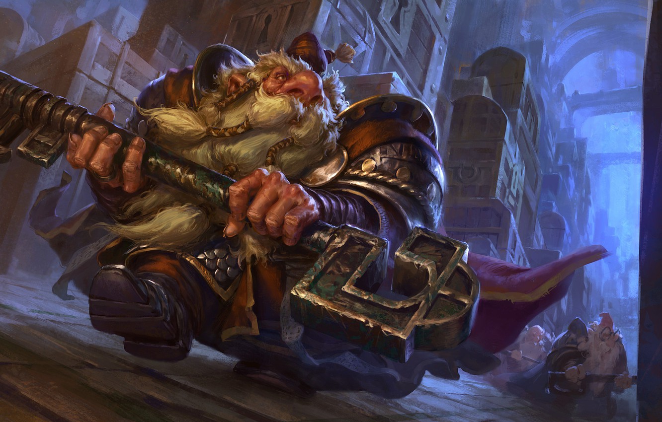 Photo Wallpaper Night, The City, Key, Fantasy, Dwarf, - Felipe Pagliuso - HD Wallpaper 