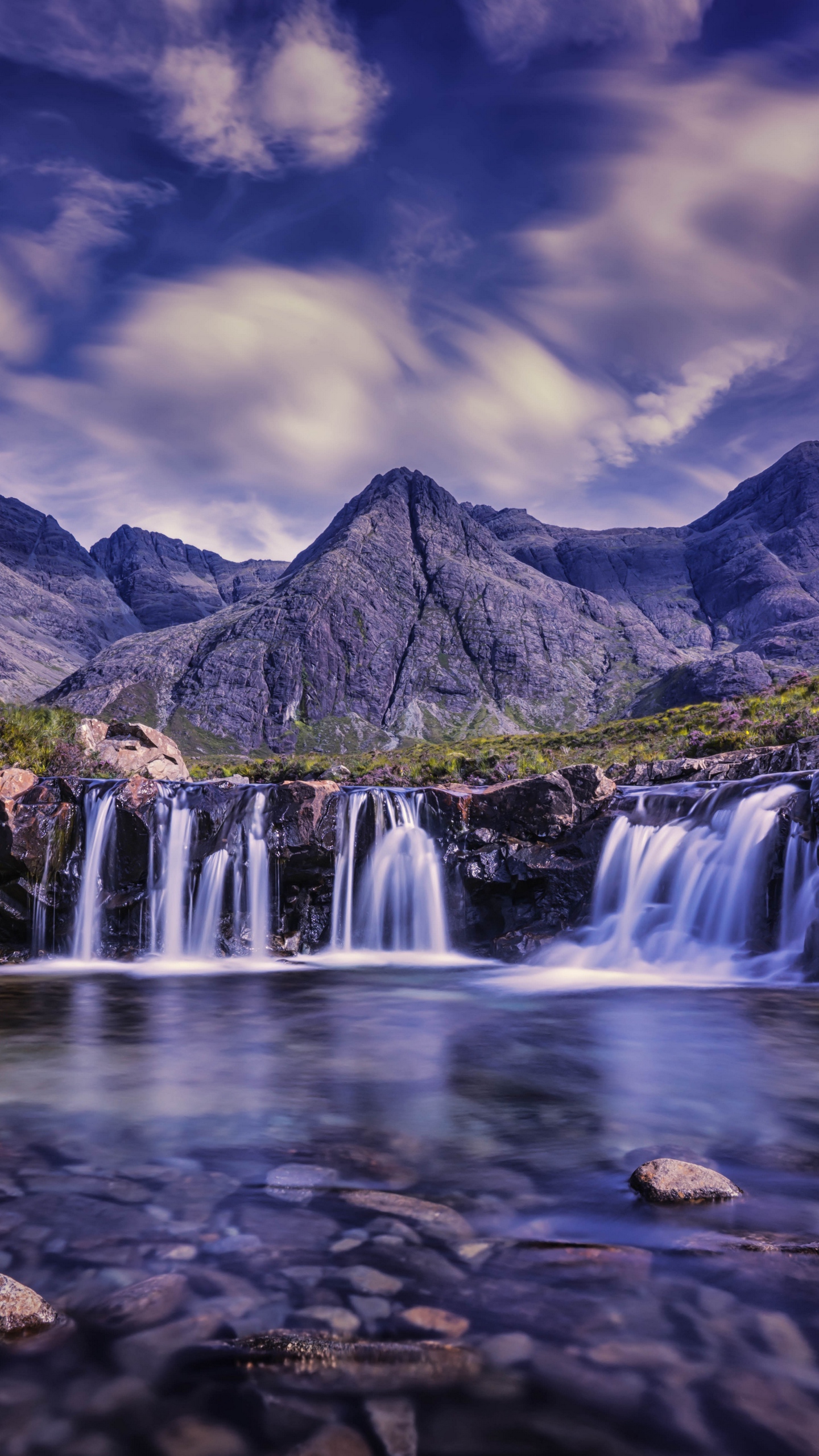 Wallpaper Waterfall, Stones, Skye, United Kingdom - Streams Of Income - HD Wallpaper 