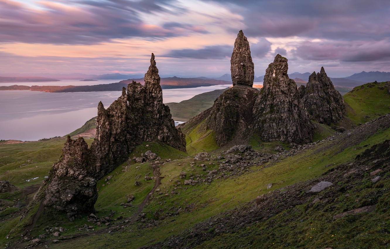 Photo Wallpaper Rocks, Scotland, Isle Of Skye - Fondos Pantalla Escocia Ordenador - HD Wallpaper 