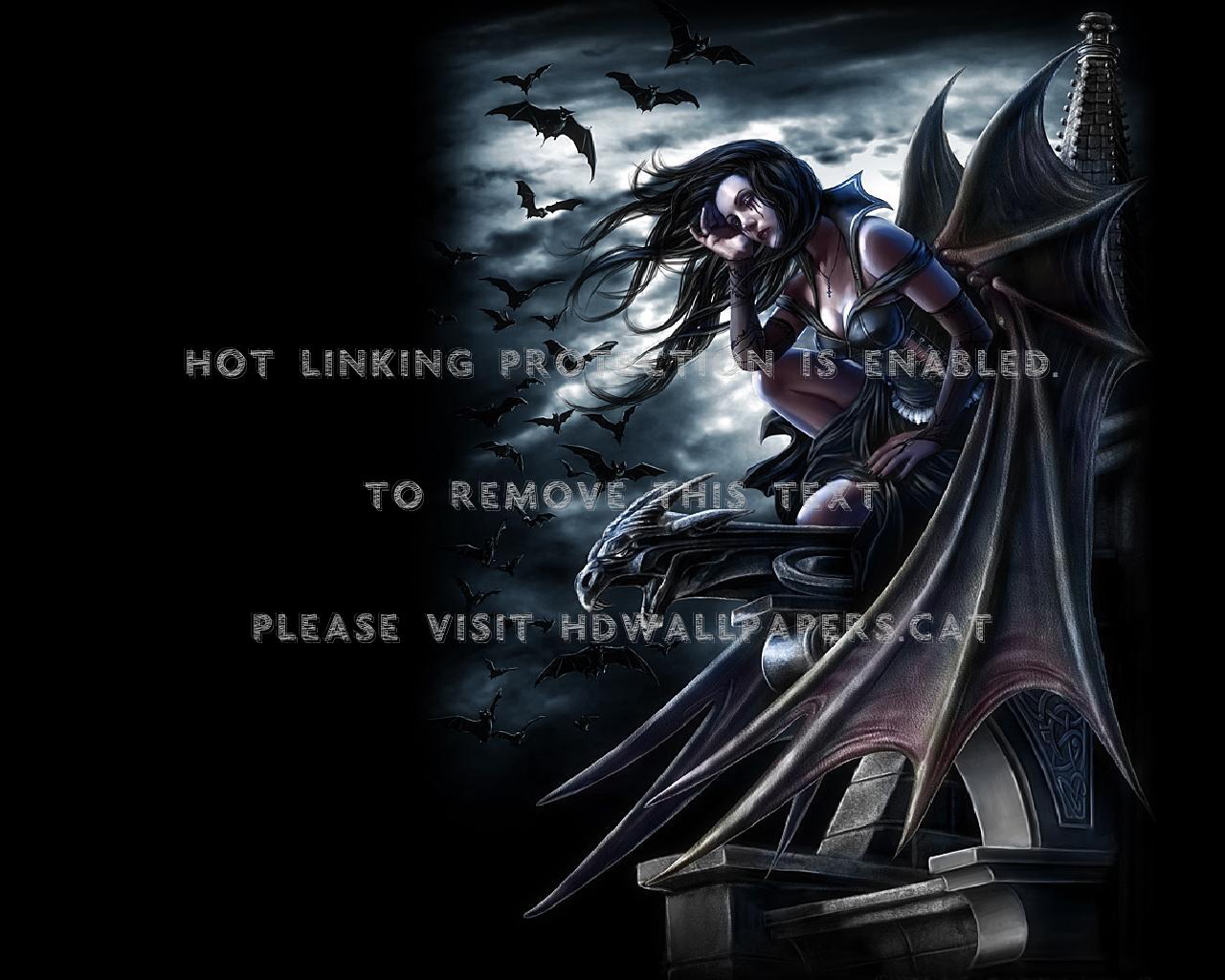 Dark Sorrow Crying Vampire Blood Gargoyle - Scary Female Vampire Artwork - HD Wallpaper 