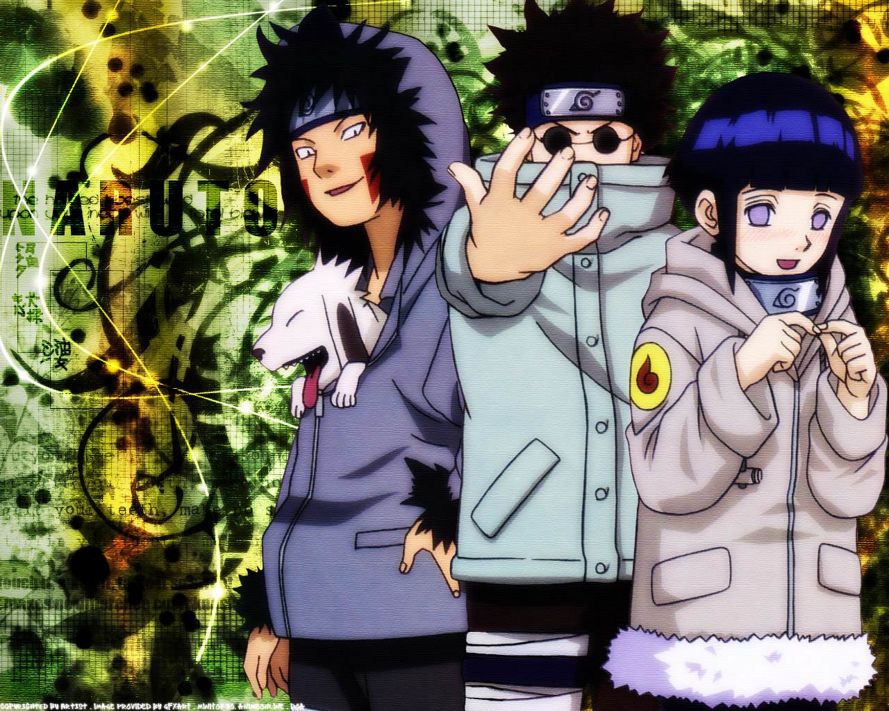 Masashi Kishimoto, Studio Pierrot, Naruto, Shino Aburame, - Hinata Kiba Shino Team - HD Wallpaper 