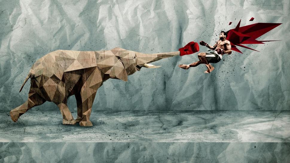 Elephant, Low Poly, Digital Art, Animals Wallpaper,elephant - HD Wallpaper 