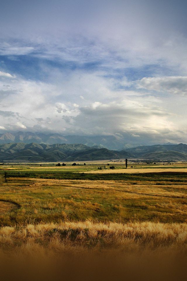 Mountain Field Fall Authum Nature Happy Iphone Wallpaper - HD Wallpaper 