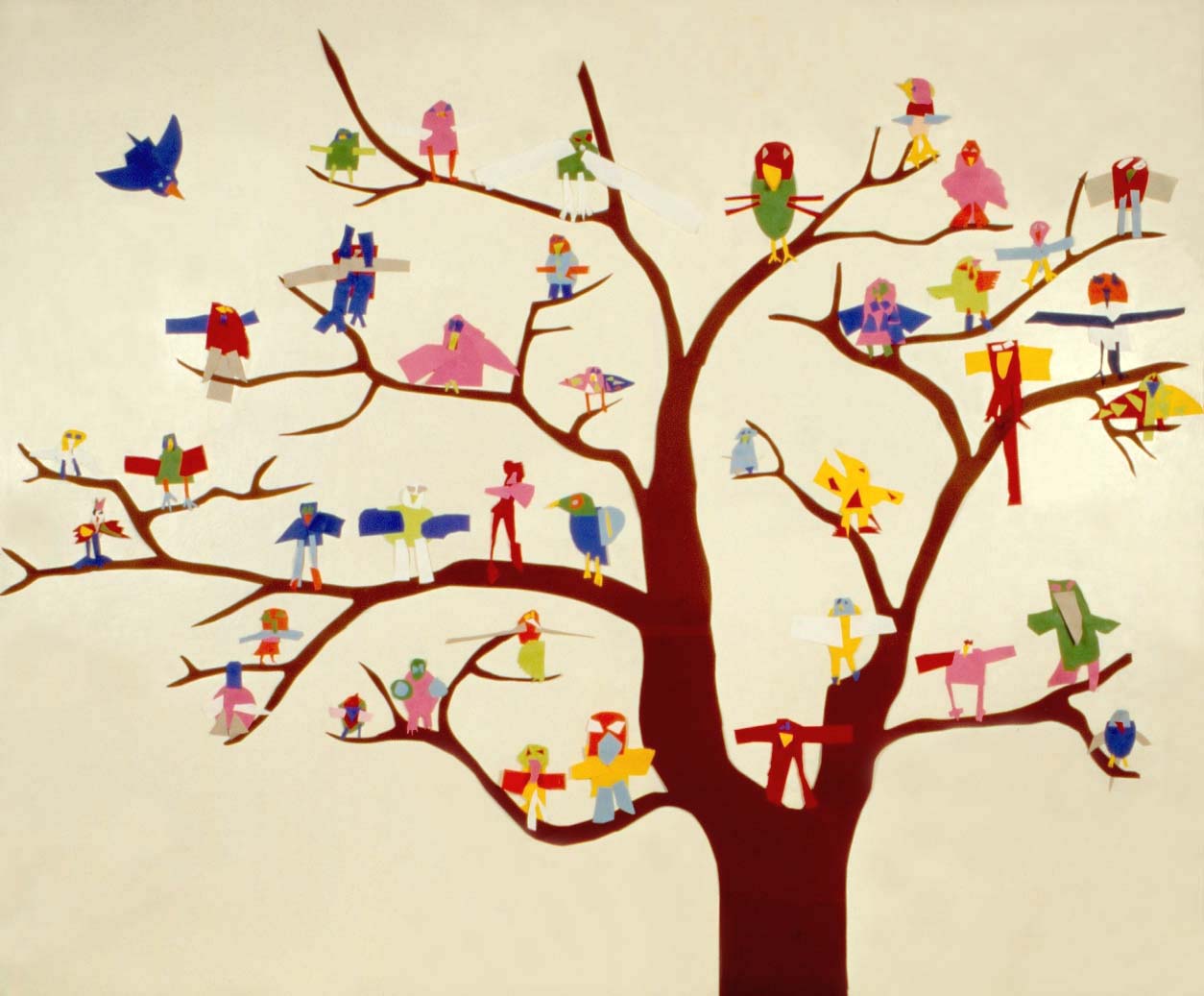 Birds In Trees Drawing - HD Wallpaper 