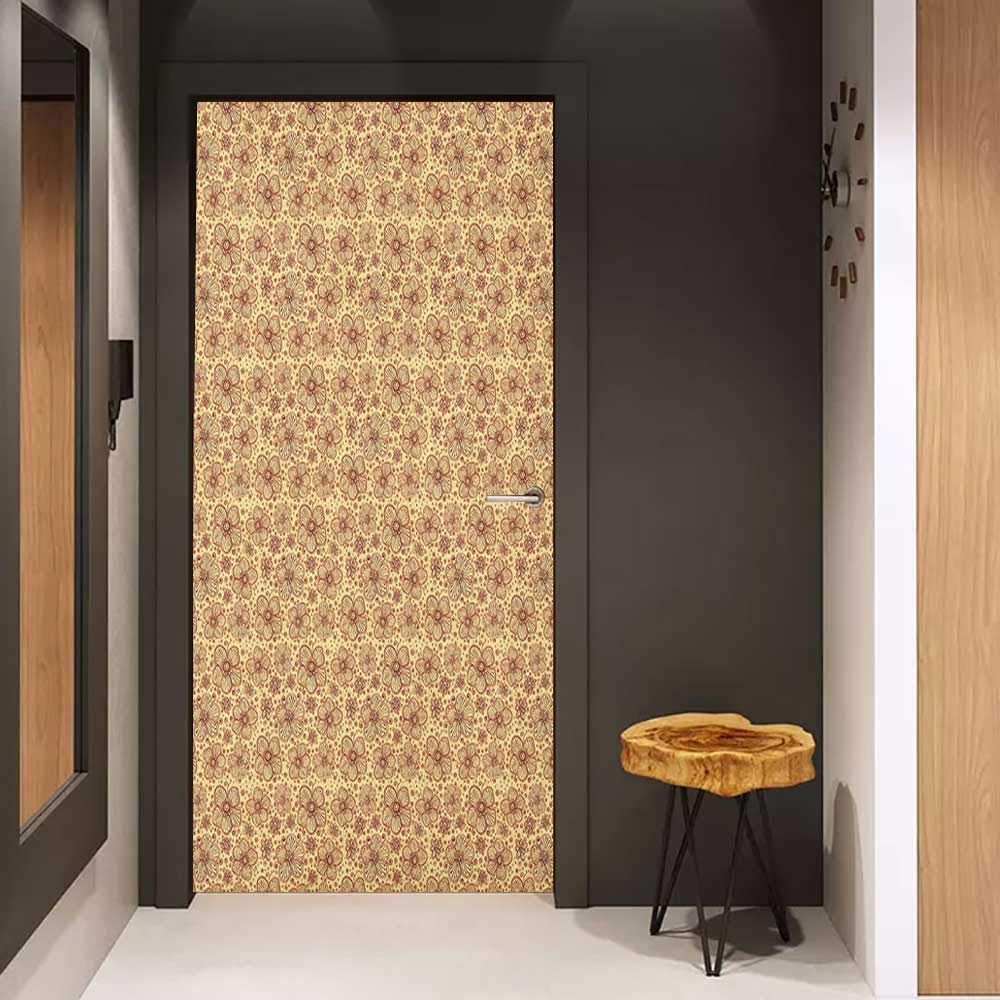Onefzc Door Wallpaper Murals Floral Hand Drawn Style - Design - HD Wallpaper 