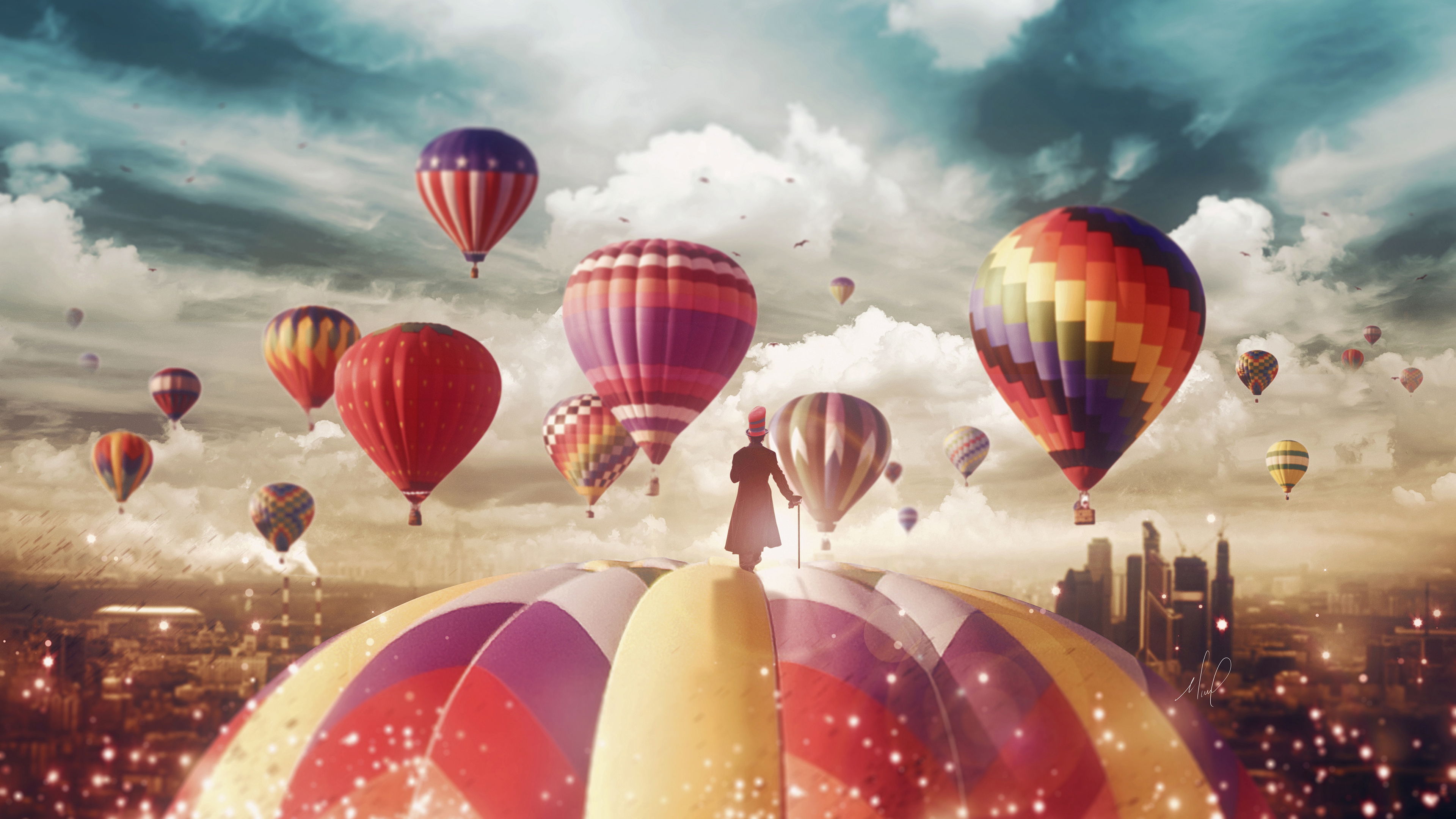 Hot Air Balloons Magician 4k Wallpapers - Background Hot Air Balloons - HD Wallpaper 