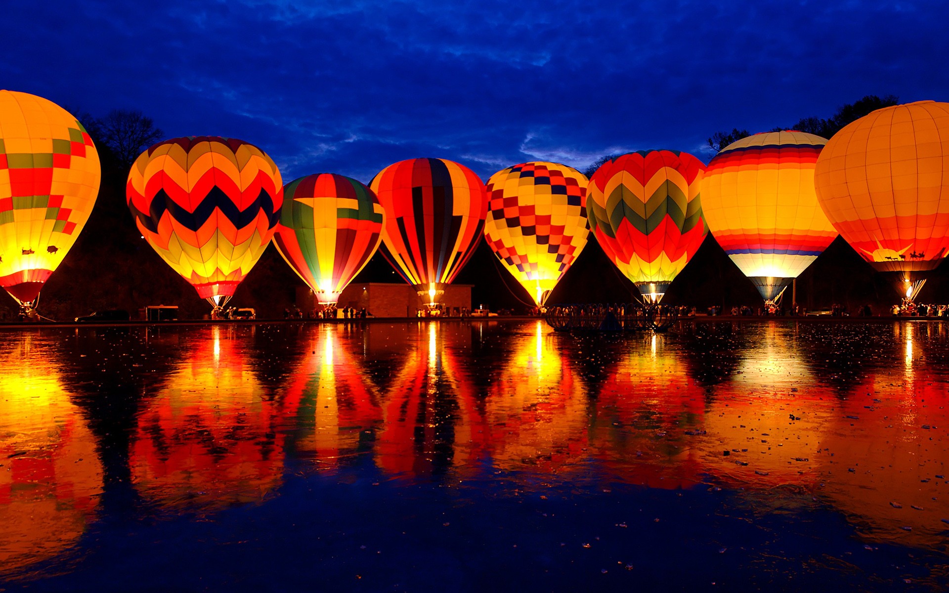 Hot Air Balloon Night - HD Wallpaper 