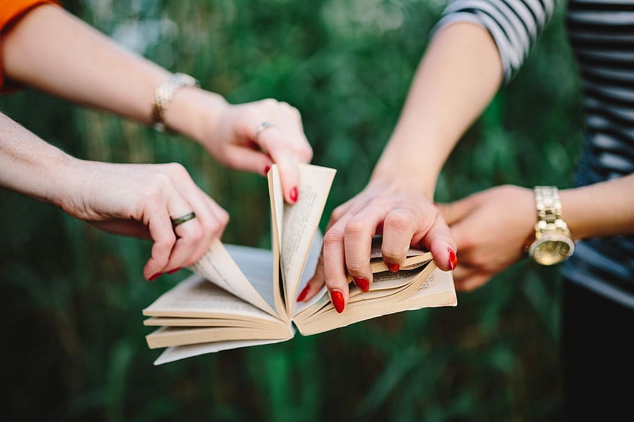 Young Women Destroying The Book, Hands, Girls, Angry, - Origami - HD Wallpaper 