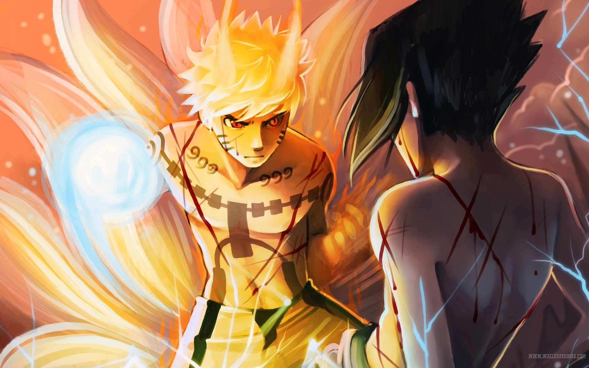 Naruto Uzumaki And Sasuke - HD Wallpaper 