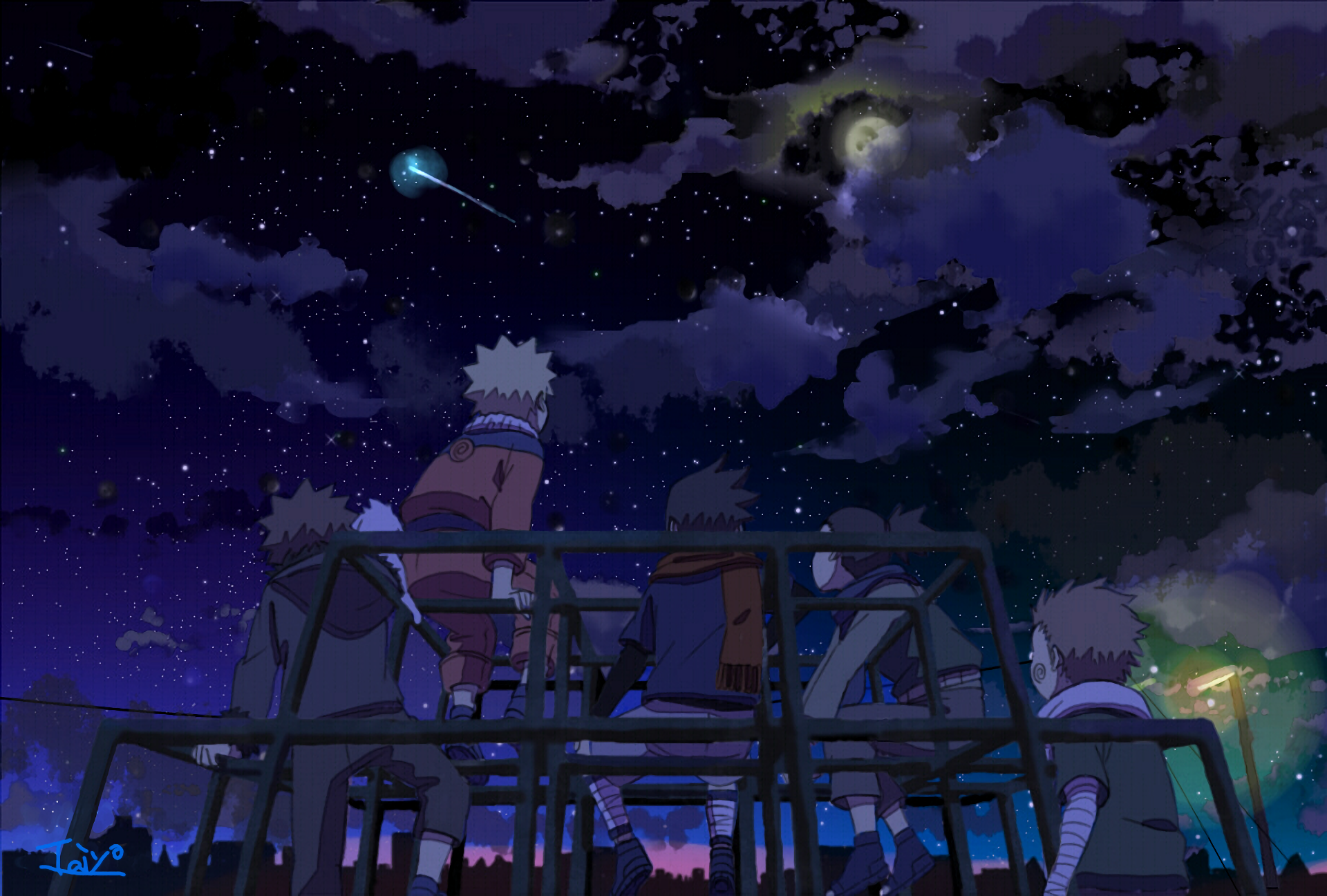 Sasuke And Sakura Night - HD Wallpaper 