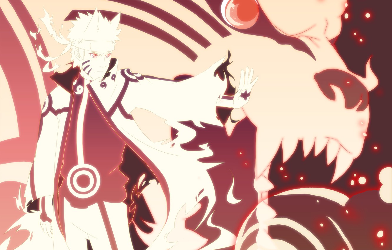 Photo Wallpaper Naruto, Anime, Art, Kurama, Kyuubi - Naruto Bijuu Mode 2 - HD Wallpaper 