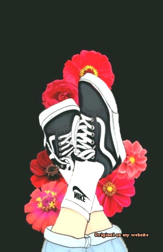 Aesthetic Flowers Wallpaper Wallpaper Flower Vans Shoes - Aesthetic Wallpaper Rose Black - HD Wallpaper 