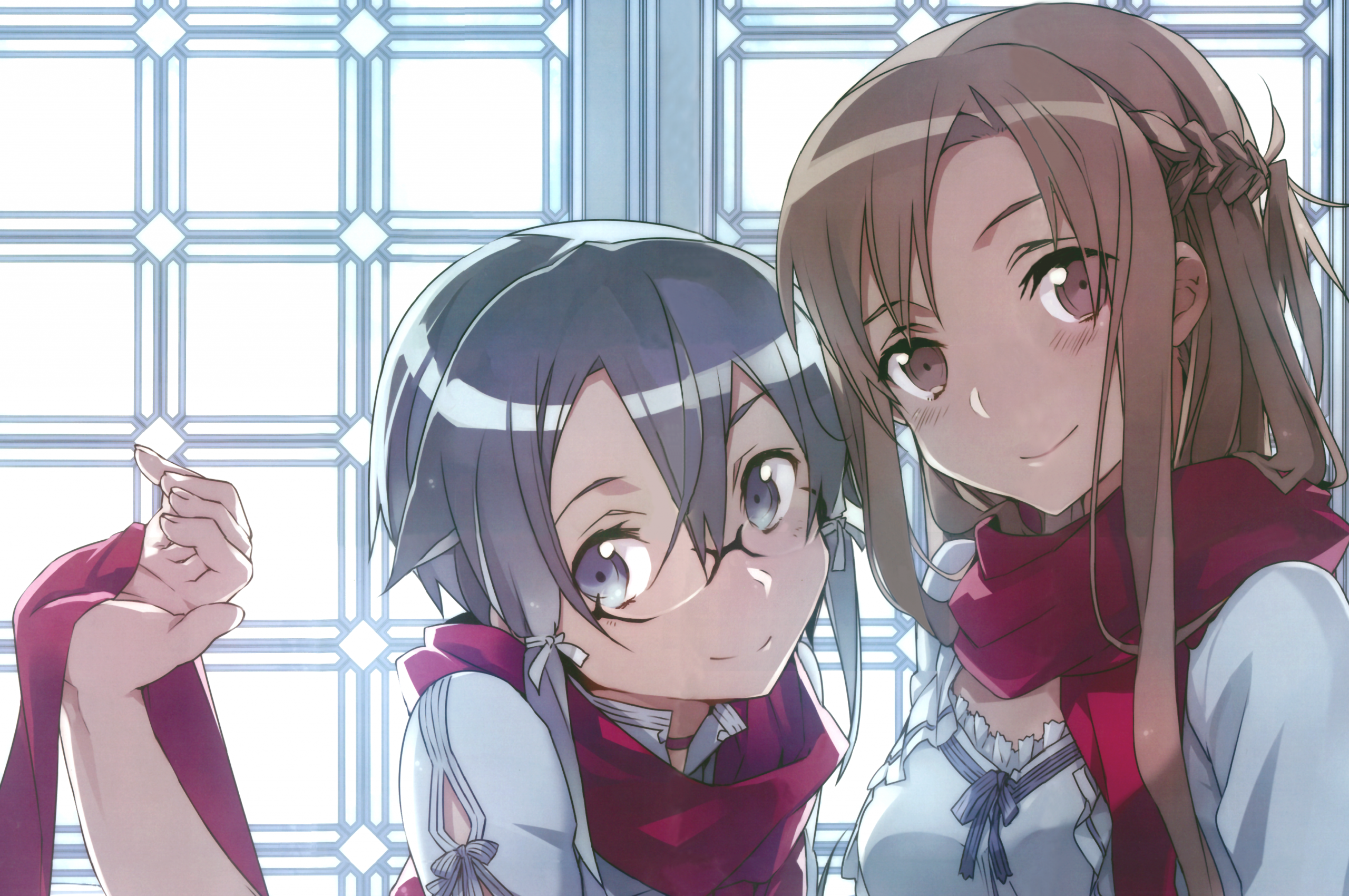 Shino Asada, Yuuki Asuna, Sword Art Online 2, Meganekko, - Sinon Asada X Asuna Yuuki - HD Wallpaper 