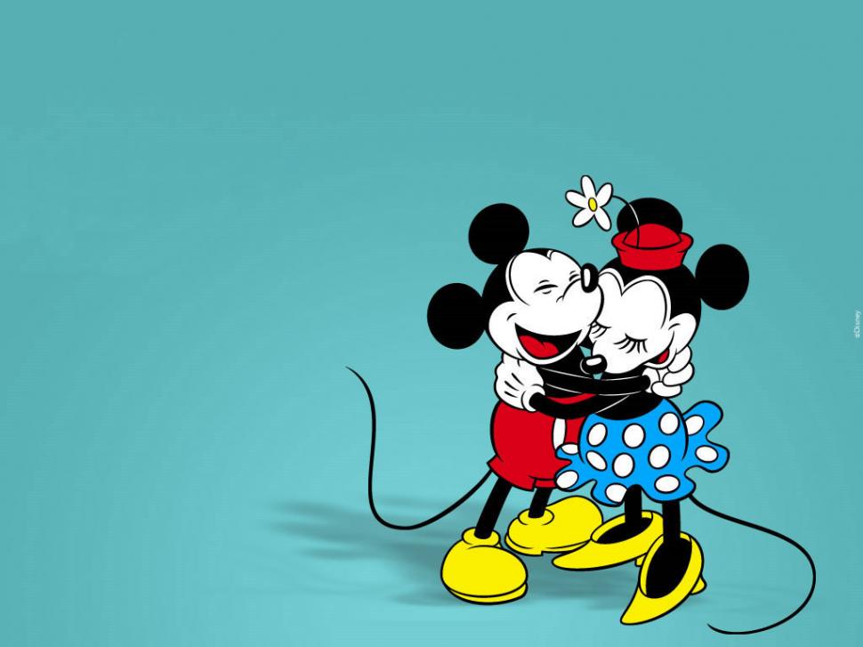 Mickey Mouse, Lovely Cartoon, Classic, Hug Wallpaper,mickey - Mickey And Minnie Mouse - HD Wallpaper 