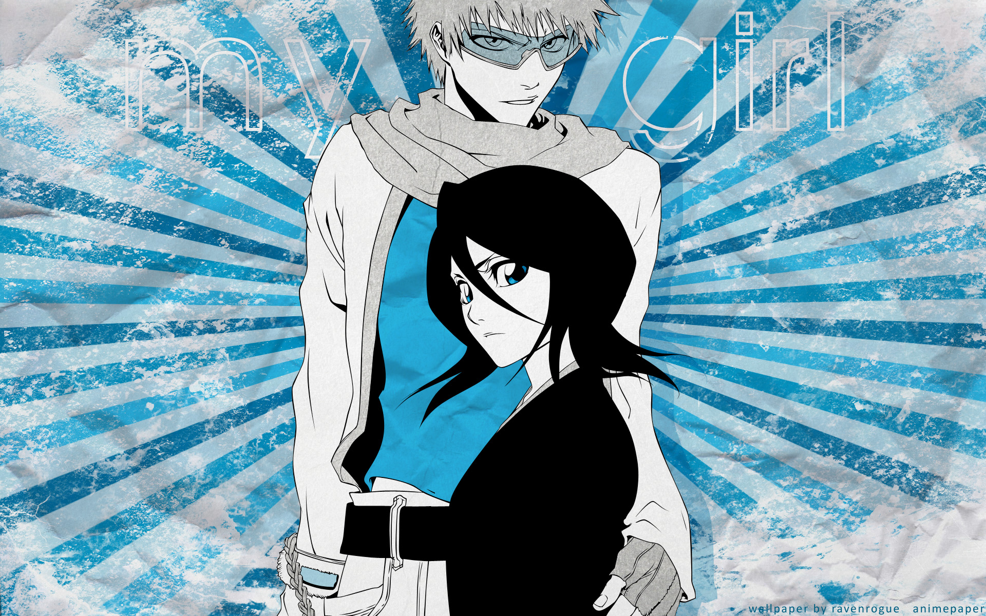 Ichigo And Rukia - Bleach - HD Wallpaper 