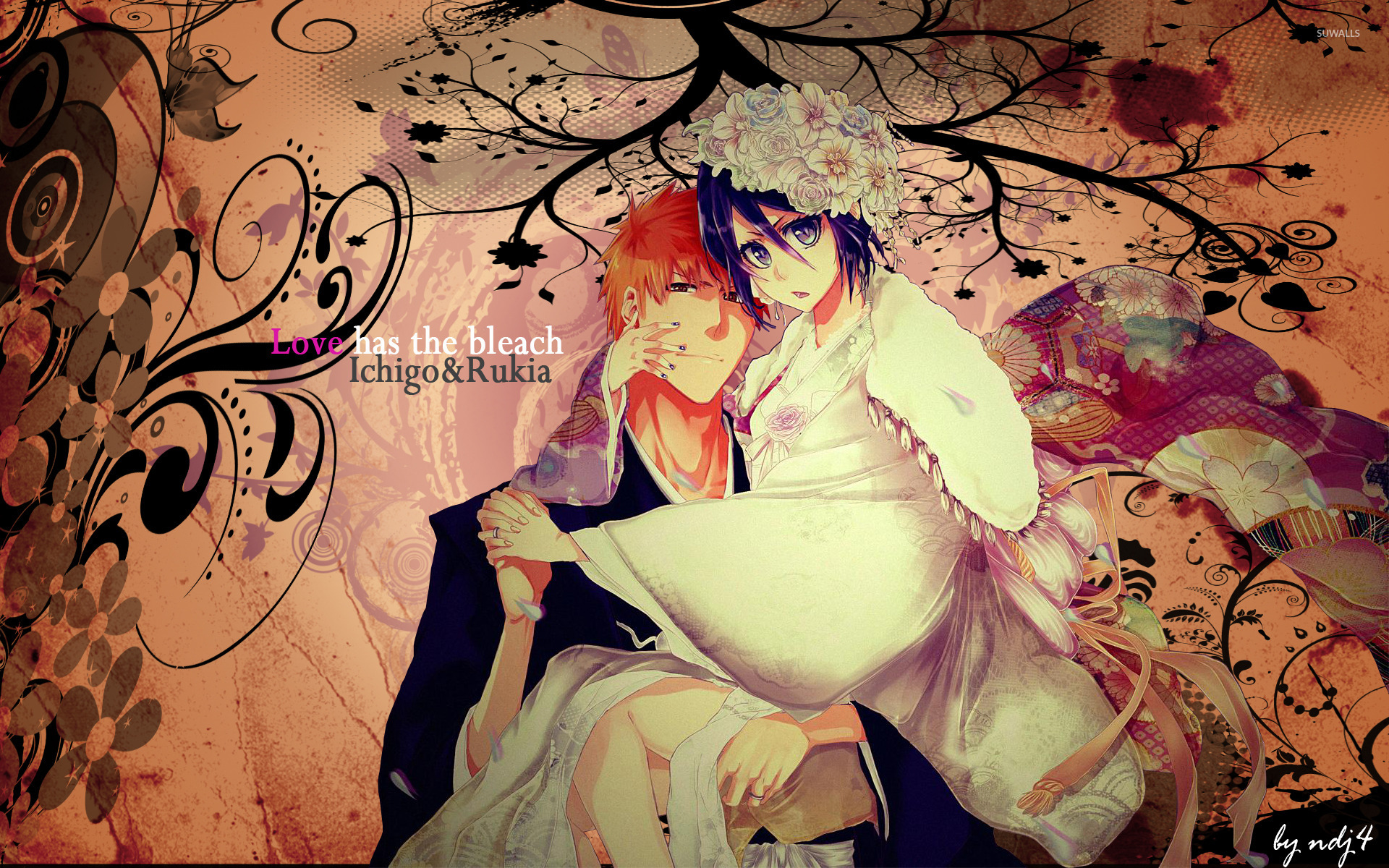 Bleach Anime Rukia X Ichigo - HD Wallpaper 