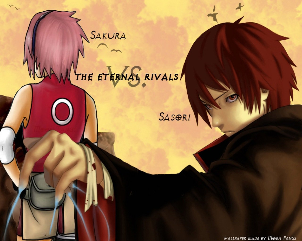 Awesome Naruto Free Wallpaper Id - Sakura X Sasori - HD Wallpaper 