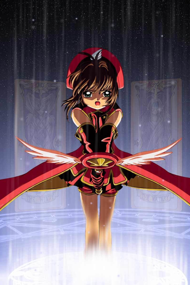 Wallpaper Girl, Sakura Card Captors, Wand, Magic, Power, - Sakura Card Captors - HD Wallpaper 