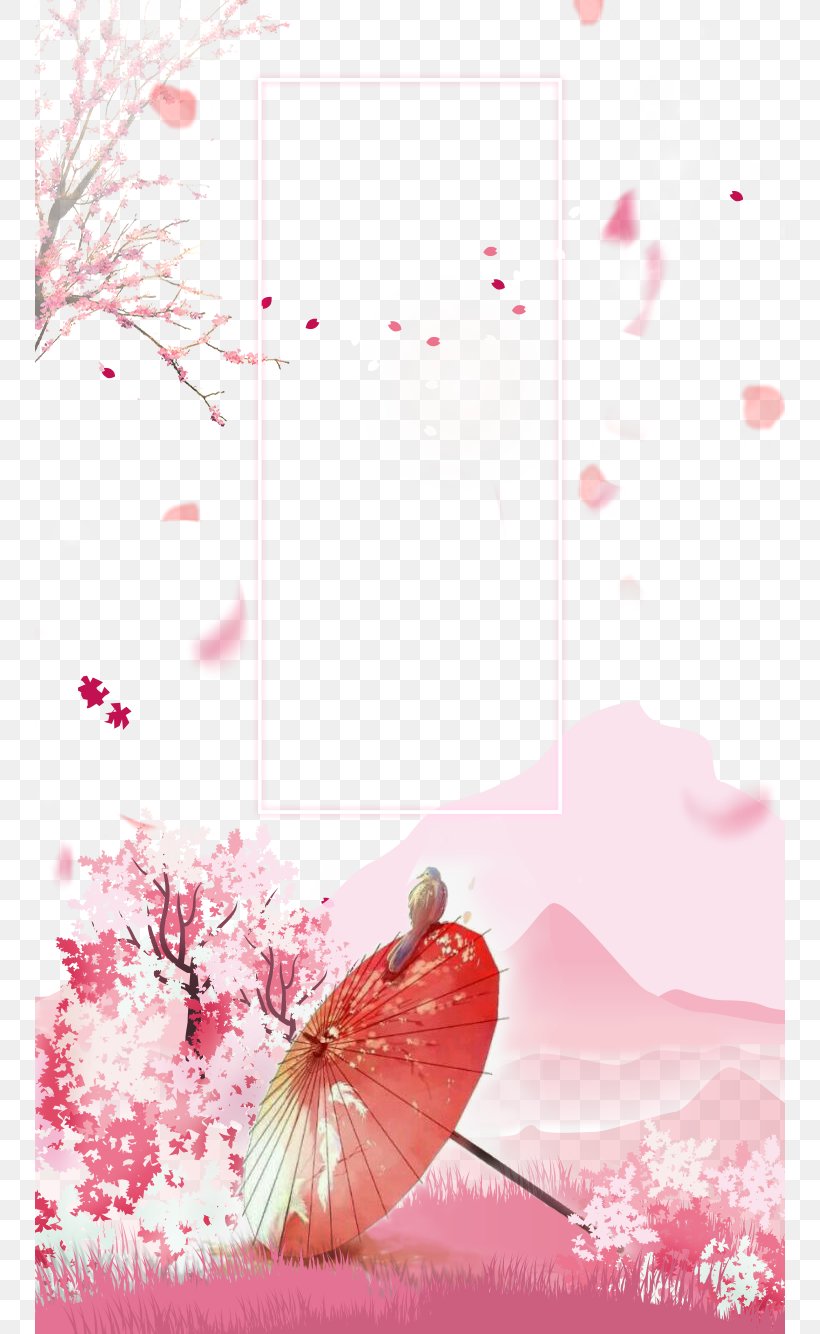 Paper Cherry Blossom Pink Wallpaper, Png, 750x1334px, - Umbrella - HD Wallpaper 