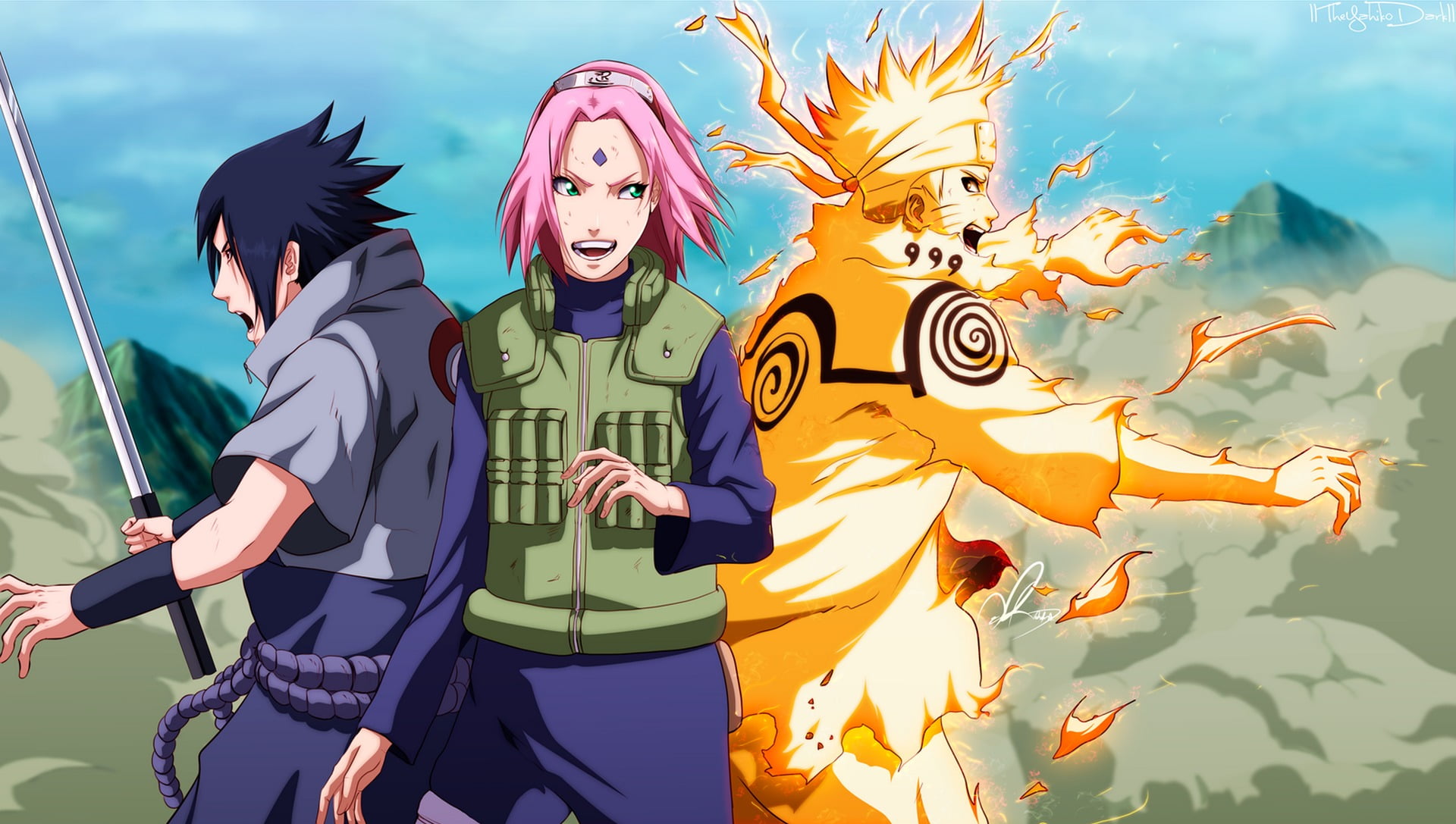 Naruto Sasuke E Sakura - HD Wallpaper 