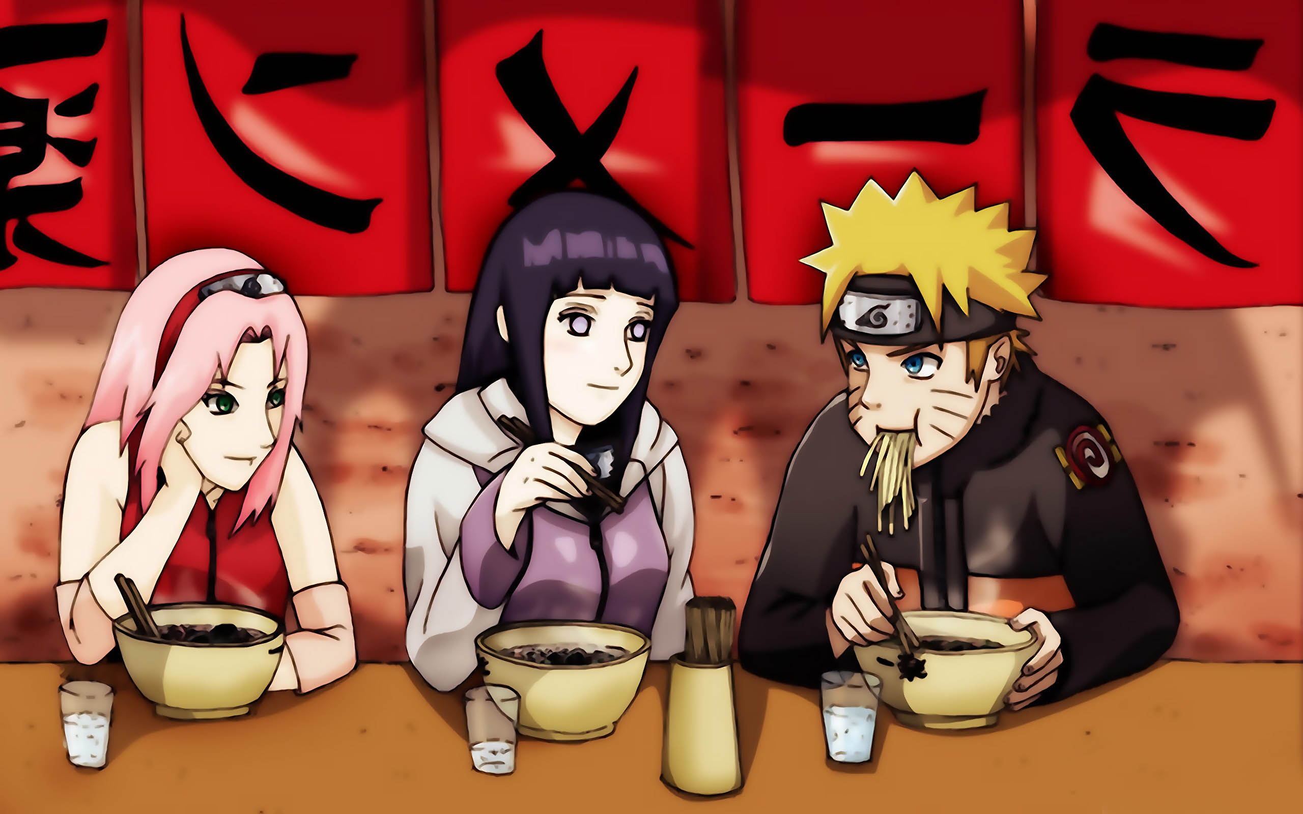 Haruno Sakura Hyuuga Hinata Naruto Uzumaki - Naruto Sakura And Hinata - HD Wallpaper 