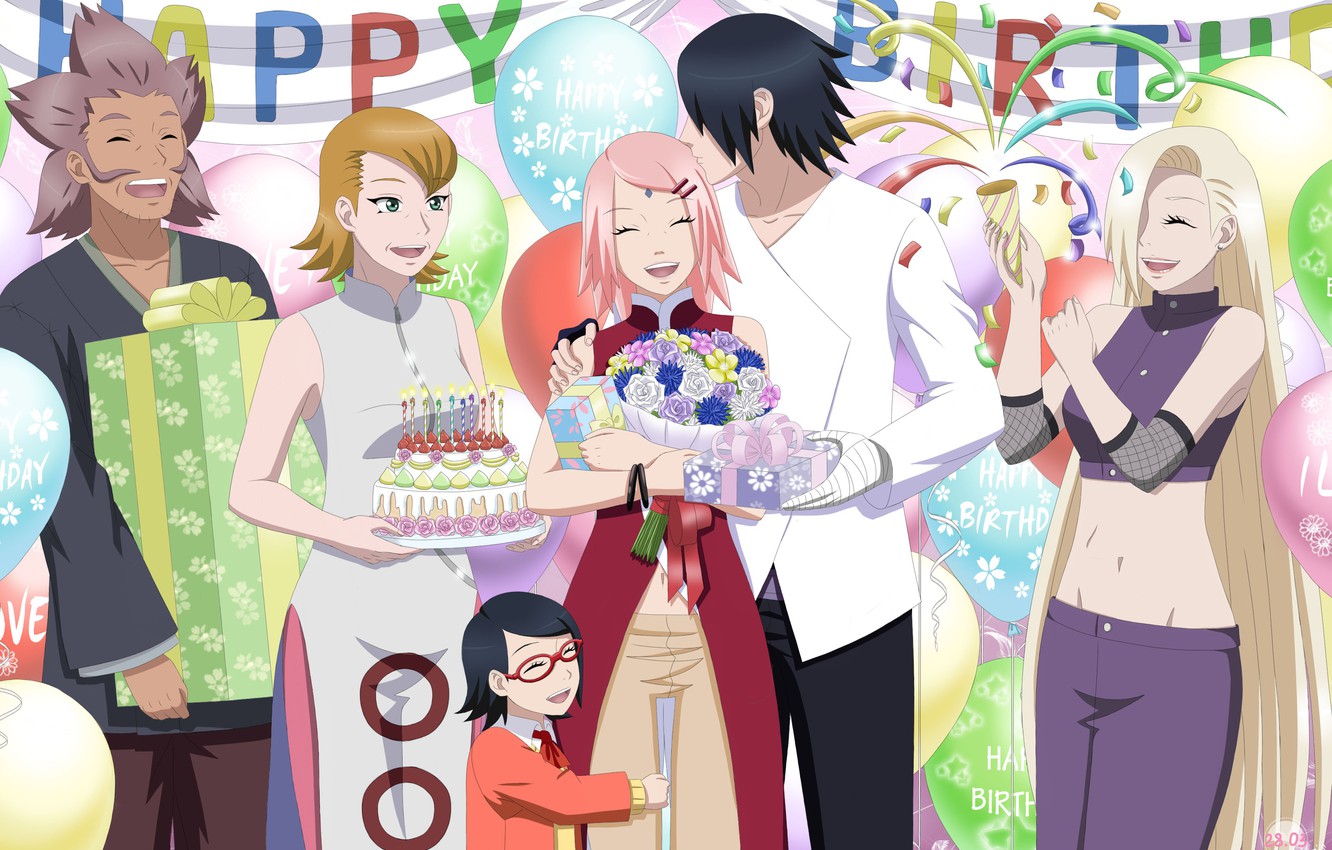Photo Wallpaper Holiday, Anime, Art, Naruto, Sasuke - Sasuke And Ino Family - HD Wallpaper 