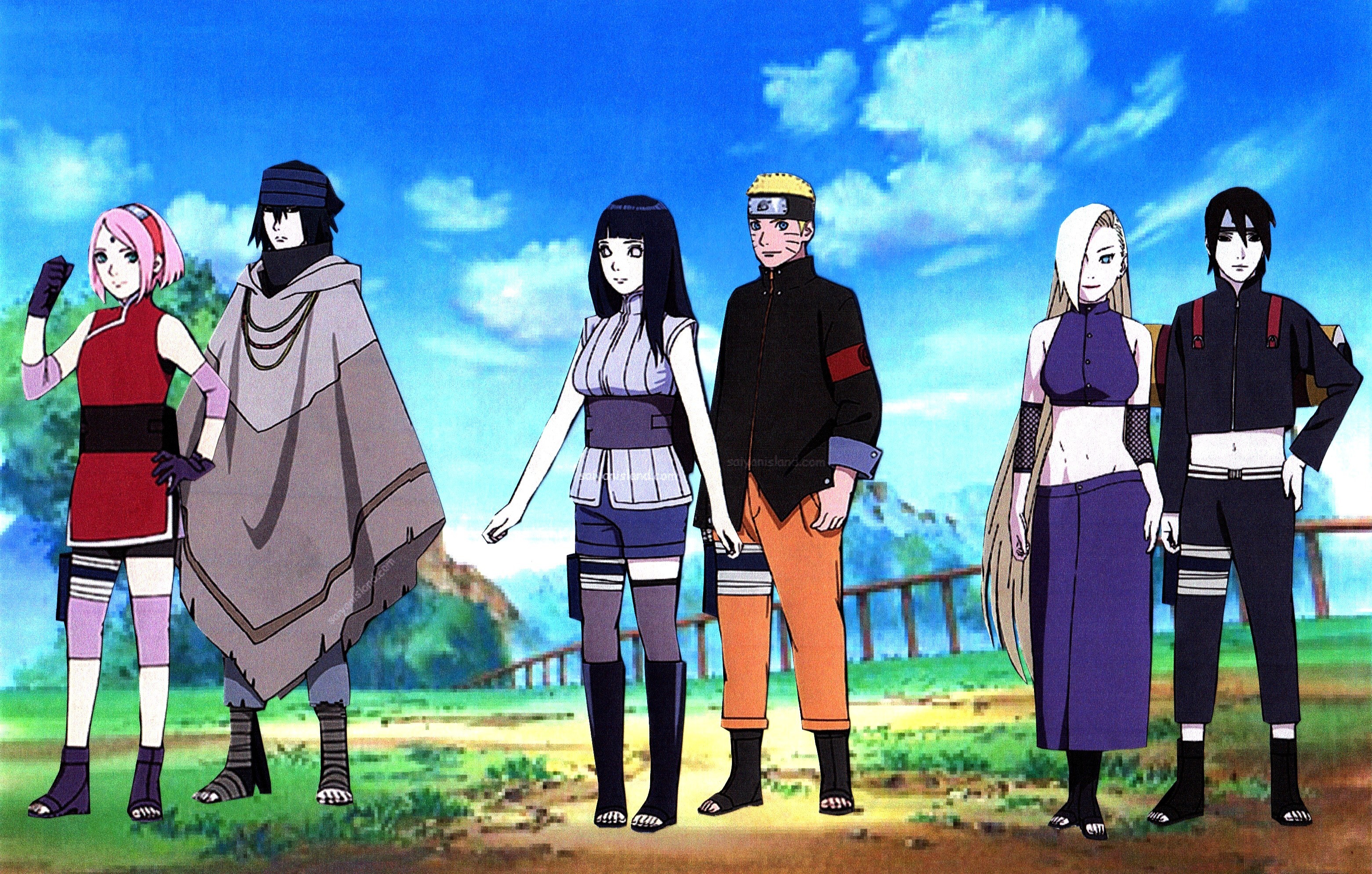 Naruto Hinata Sasuke Sakura Sai Ino Wallpaper By Weissdrum - Sasuke Sakura Naruto Hinata - HD Wallpaper 