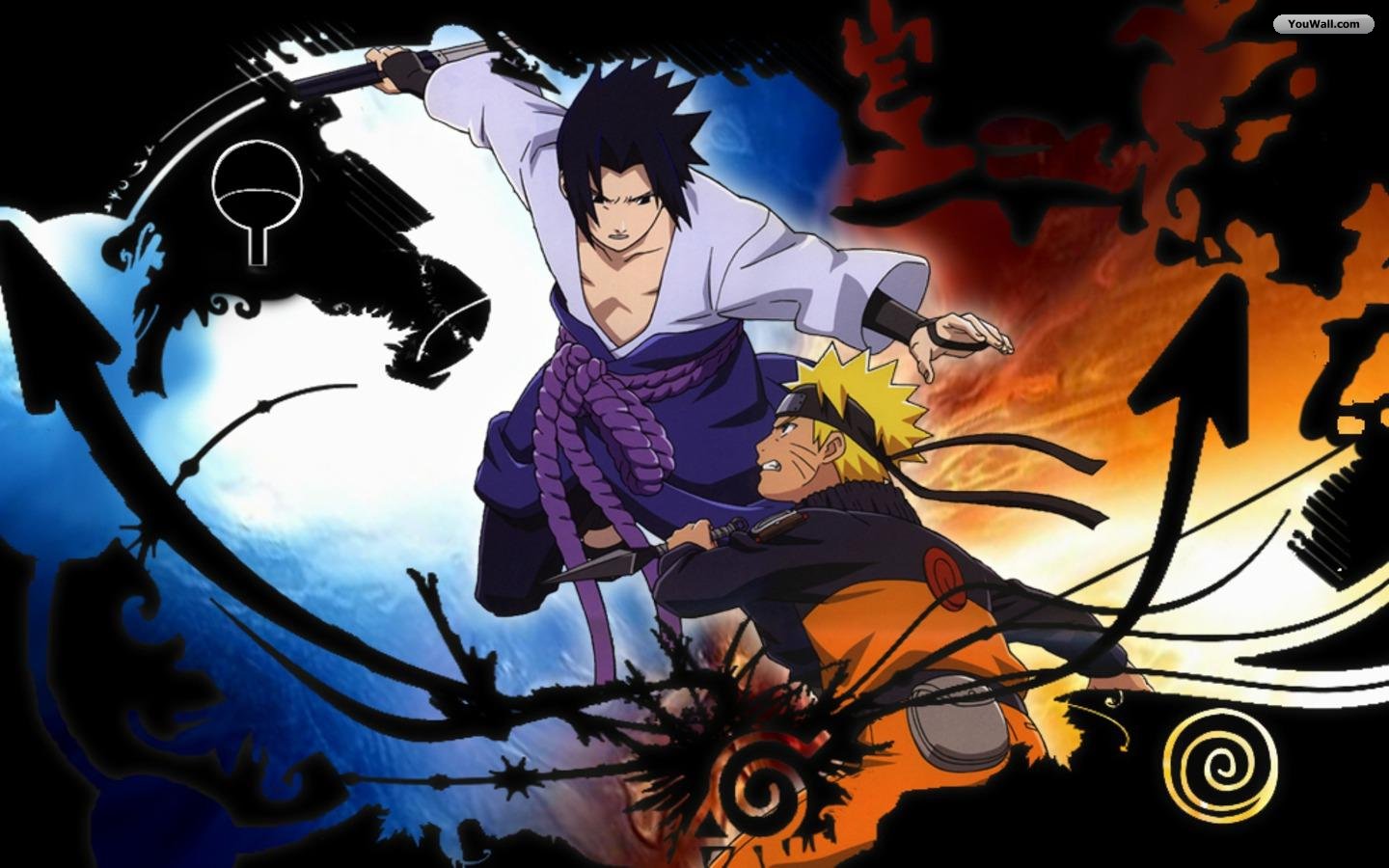 Naruto Vs Sasuke Wallpaper Hd - HD Wallpaper 