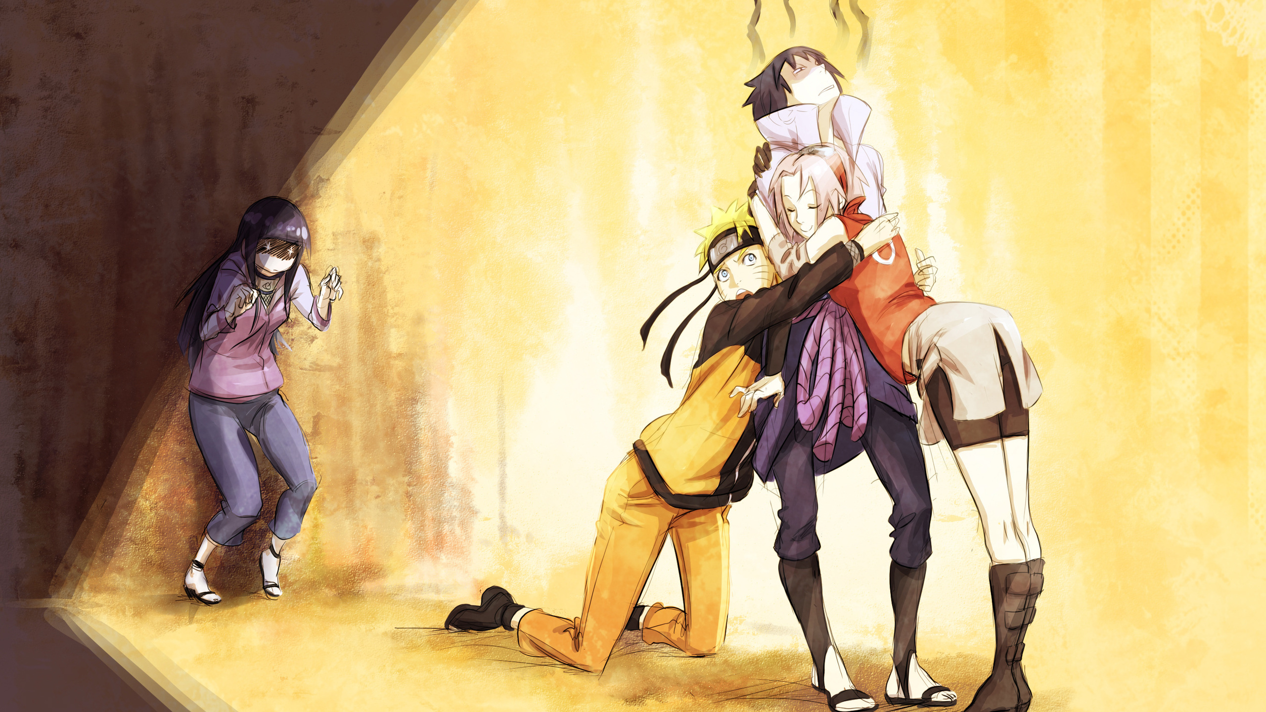 Naruto, Uzumaki Naruto, Alderion-al, Haruno Sakura, - Sasuke And Sakura And Naruto - HD Wallpaper 