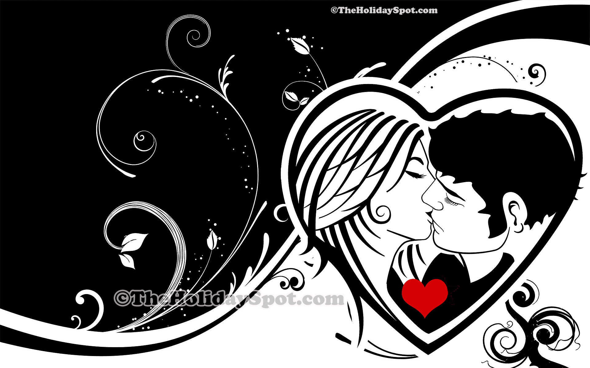 Couple Kissing Vector - HD Wallpaper 