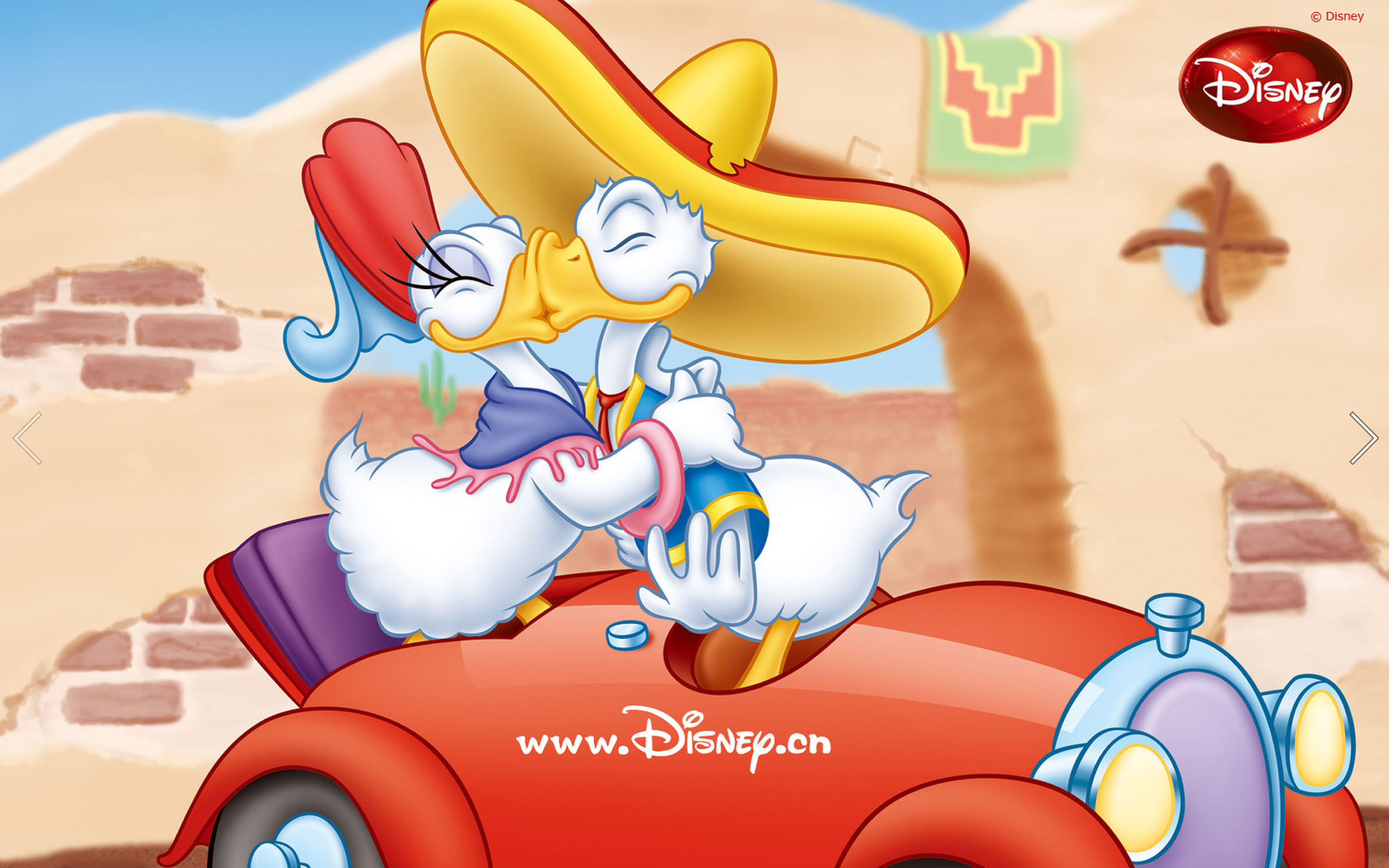 Daisy Kissing Donald Duck - HD Wallpaper 