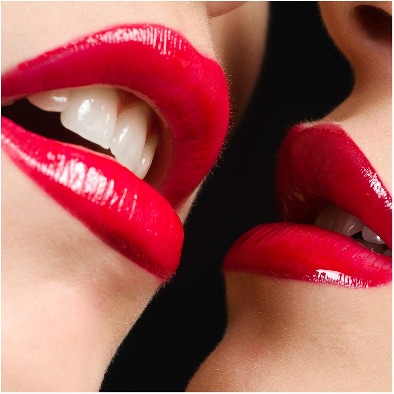 Non-woven Wallpaper Kiss Me Square, - Very Hot Red Lips - HD Wallpaper 