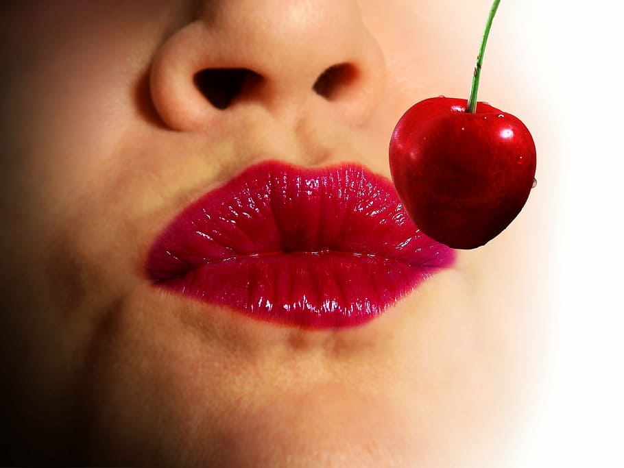 Cherry, Lips, Kiss, Red, Love, Kiss Mouth, Lipstick, - Love Kiss Red - HD Wallpaper 