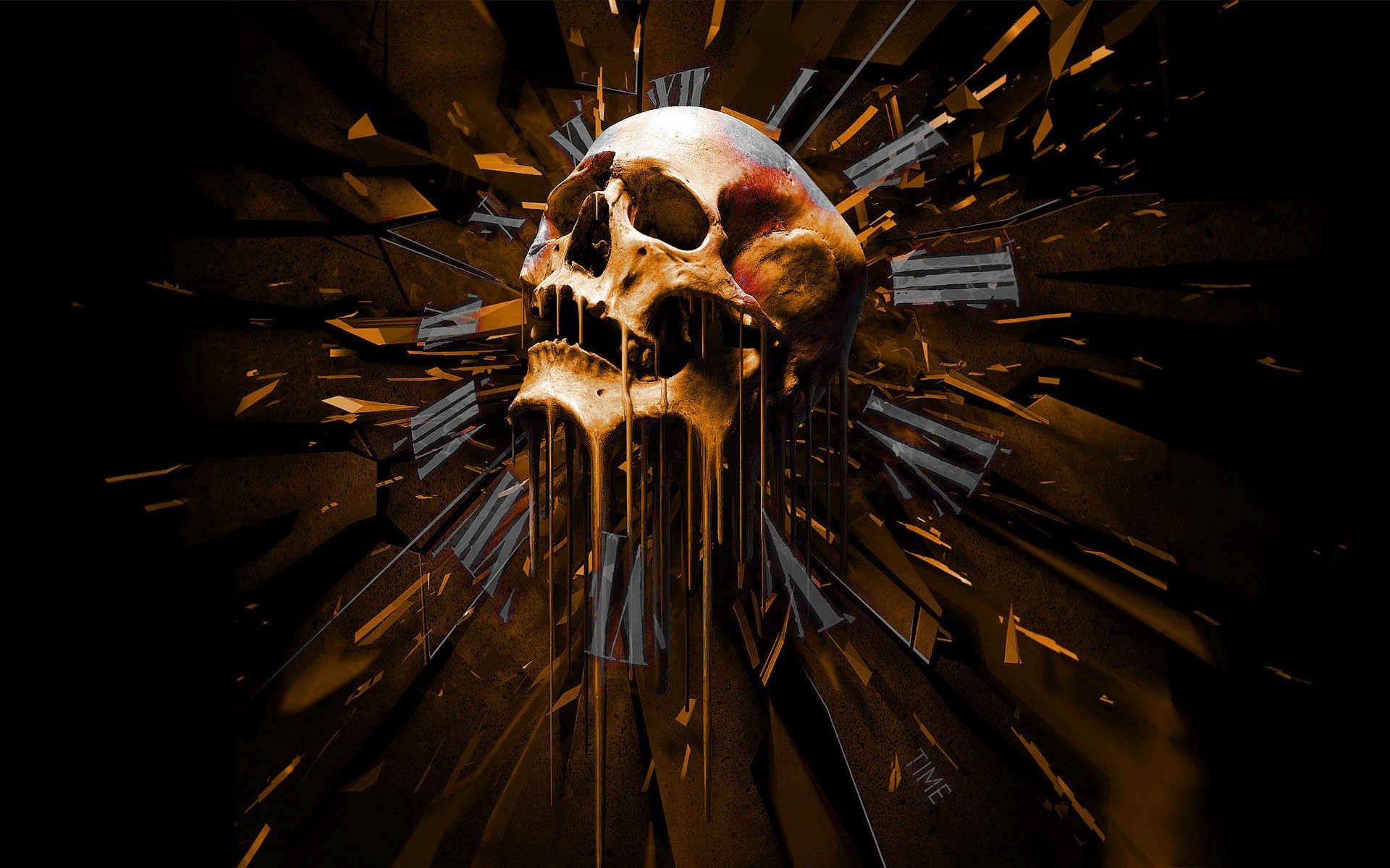 Skull Clock Background - HD Wallpaper 
