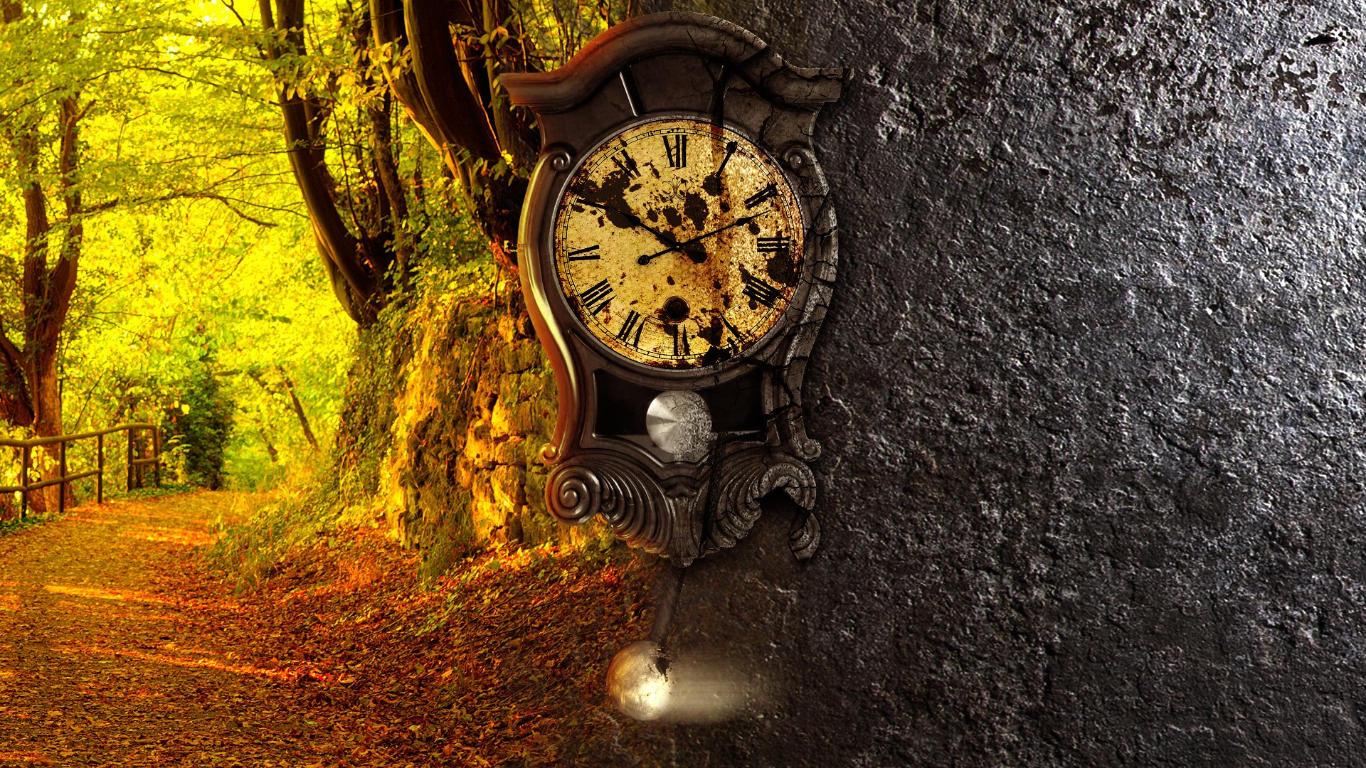 Download Wallpaper Time In Nature - Wall Clock Background Hd - HD Wallpaper 