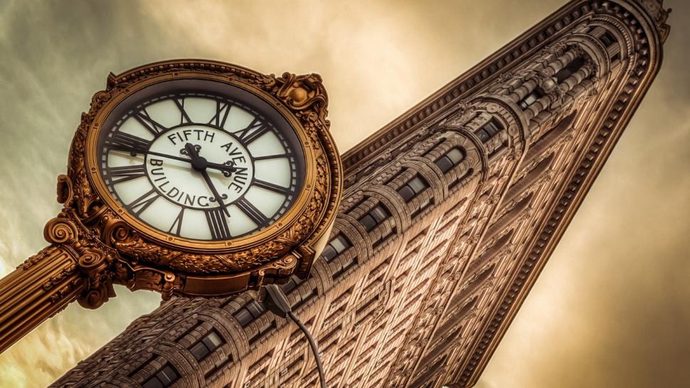 New York City, Clocks, Flatiron Building Wallpaper,new - Building Cover Photos For Facebook - HD Wallpaper 