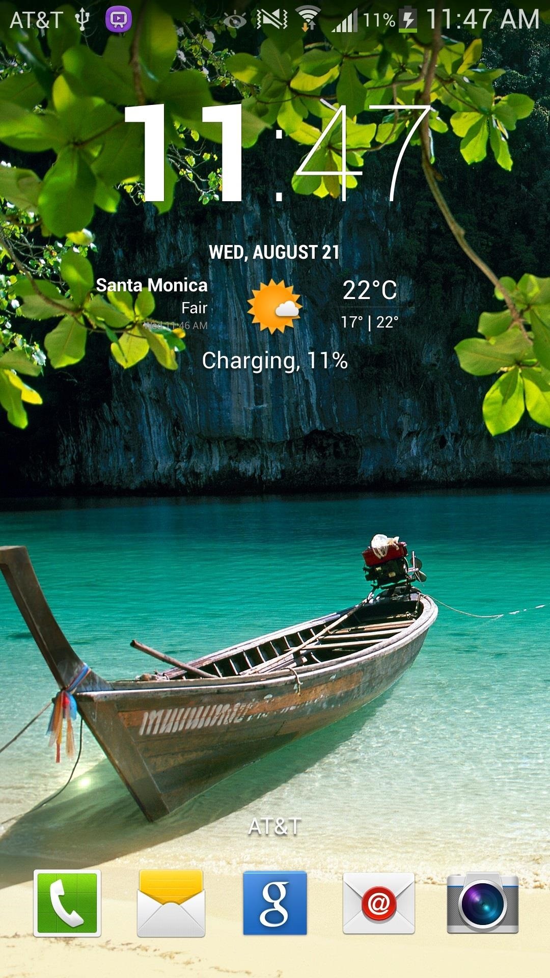 How To Get Cyanogenmod S Clock Home & Lock Screen Widget - Samsung Wallpaper Boat - HD Wallpaper 