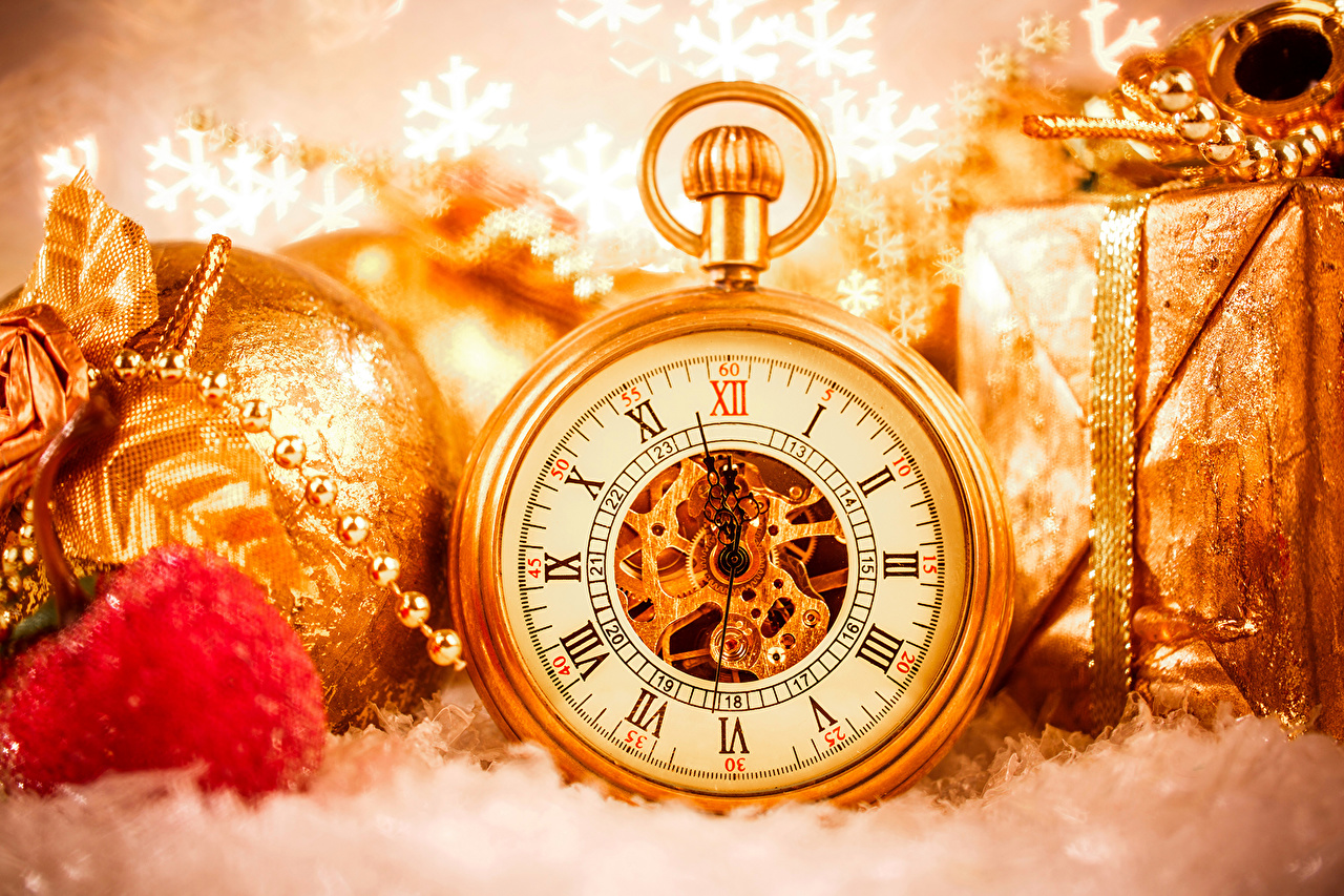 New Year Pocket Watch - HD Wallpaper 