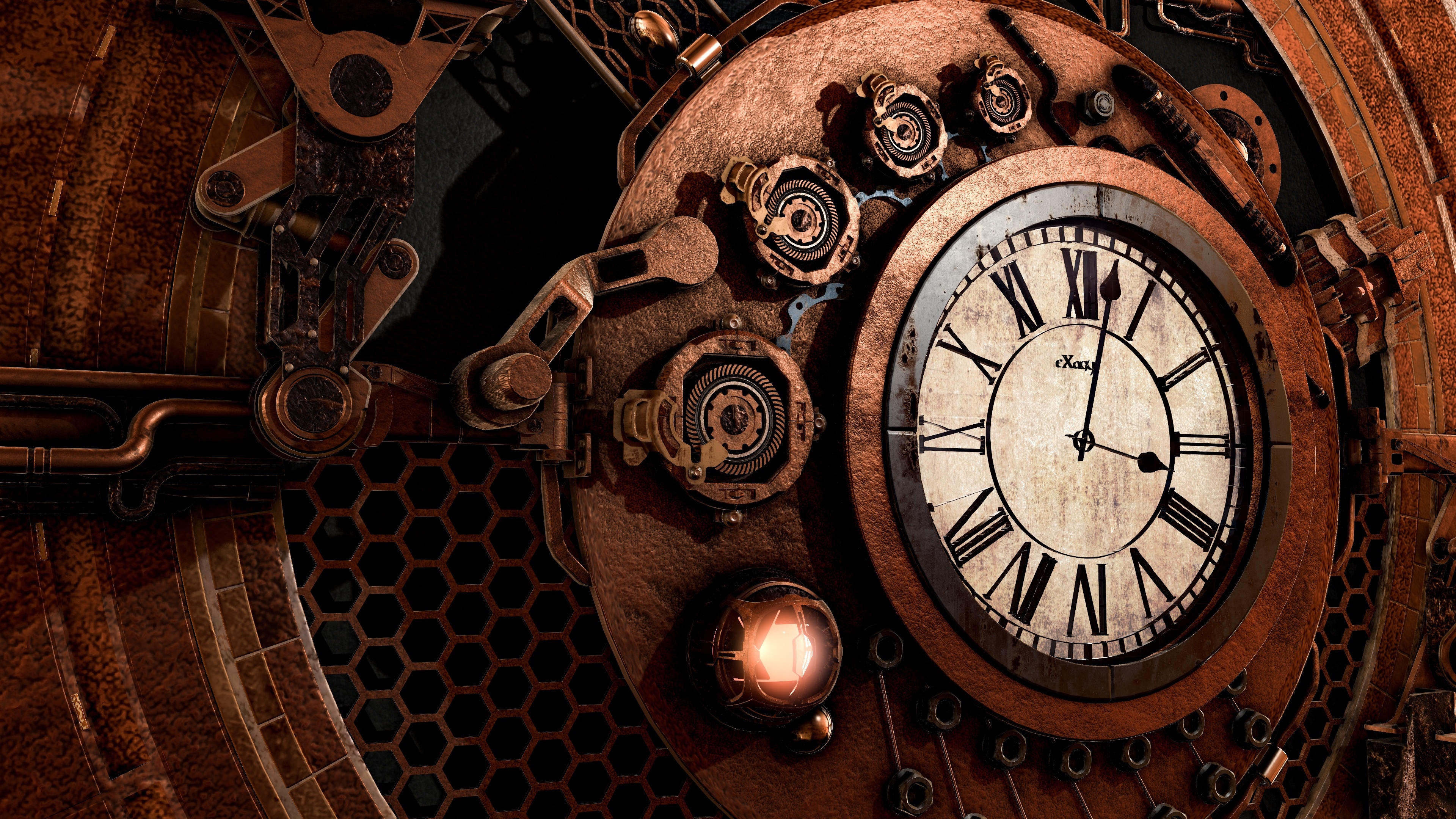 Steampunk Clock, Arrows - HD Wallpaper 