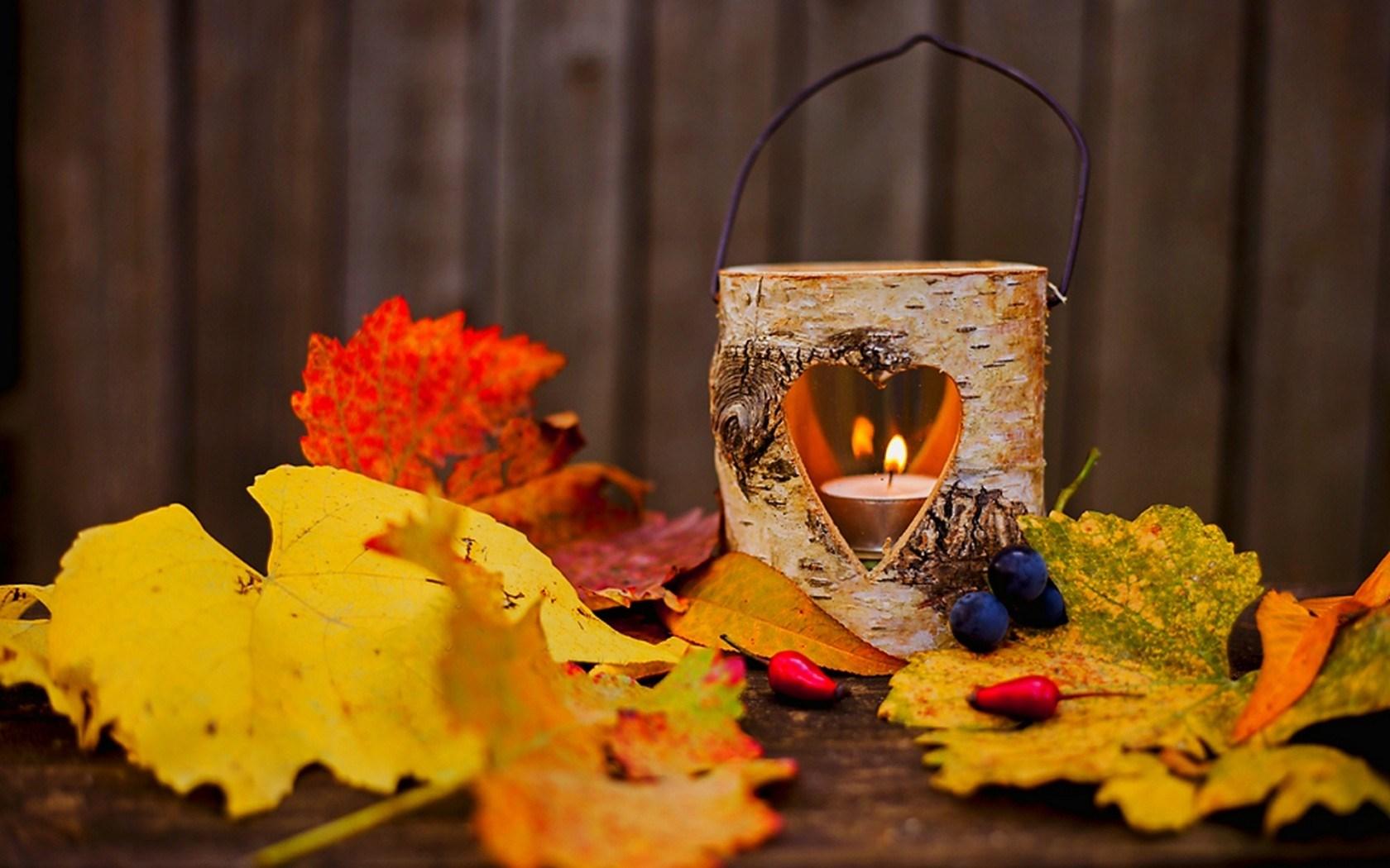 Candle Light In Autumn - HD Wallpaper 
