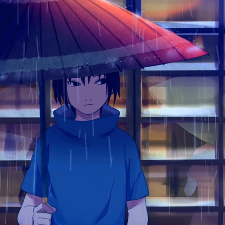 Sasuke Uchiha In Rain - HD Wallpaper 