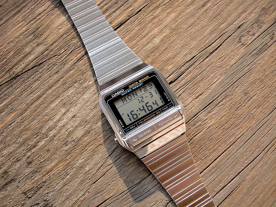 The Electronic Watch, Casio Watch, Liquid Crystal Watch, - Watch Wooden Casio Digital - HD Wallpaper 