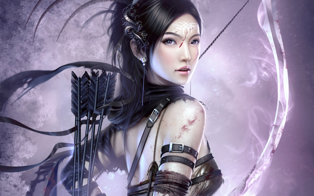 Android Fantasy Anime Wallpaper Wallpaper - Warrior Fantasy Girl - HD Wallpaper 