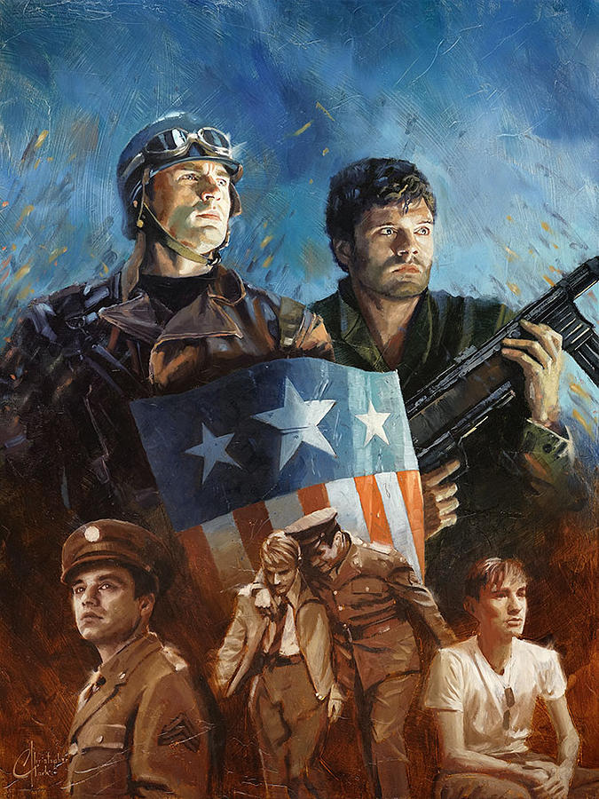 Steve And Bucky Art - HD Wallpaper 