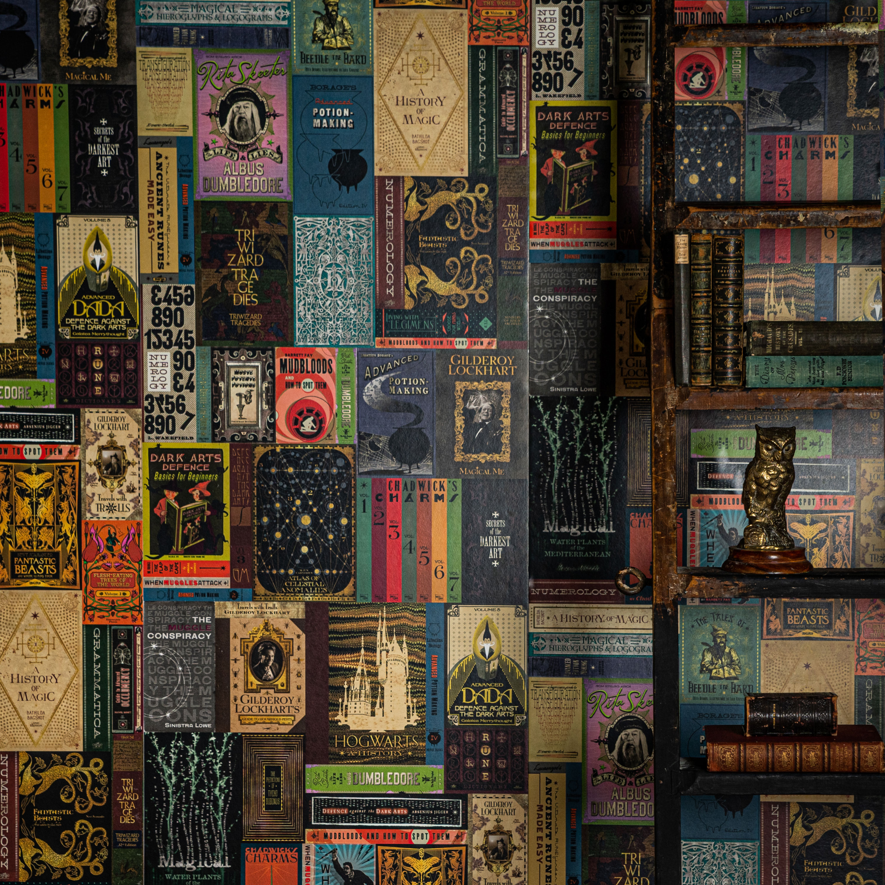 Hogwarts Library Book Covers Wallpaper Harry Potter Wallpaper