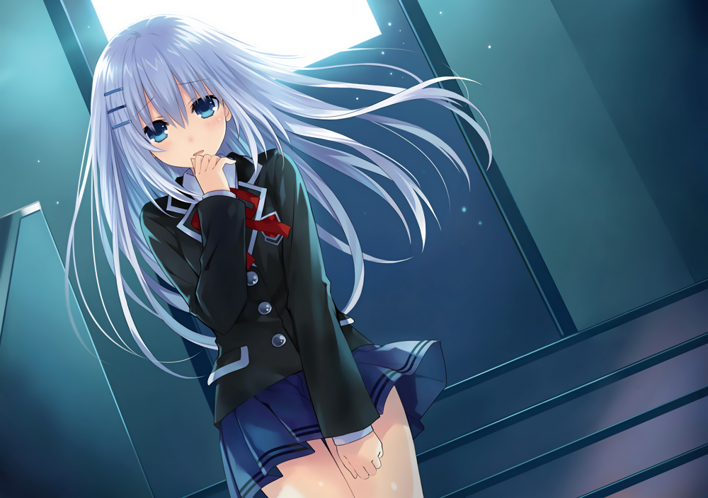 Date A Live, Origami Tobiichi, Shy Expression, School - HD Wallpaper 