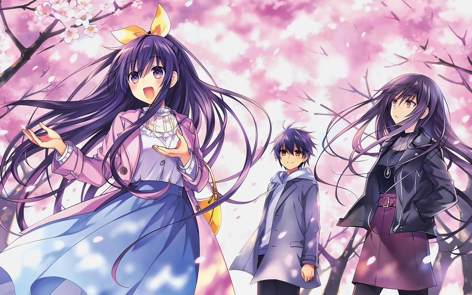 Tohka Yatogami, Shido Itsuka, Artwork, Spring, Manga, - Date A Live Light Novel Volume 20 - HD Wallpaper 