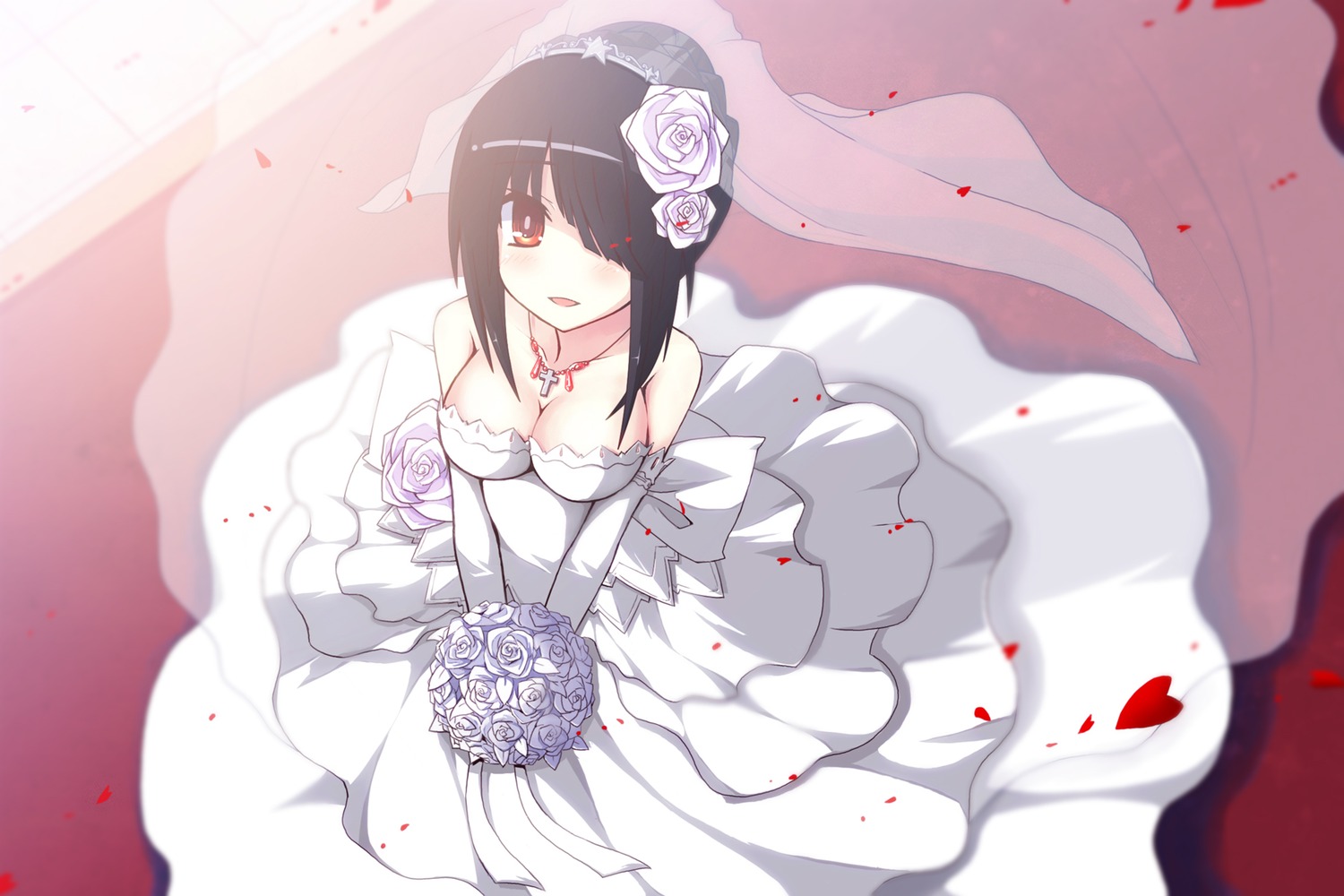 Cleavage Date A Live Dress Tokisaki Kurumi Uiu Wallpaper - Kurumi Tokisaki Wedding Dress - HD Wallpaper 