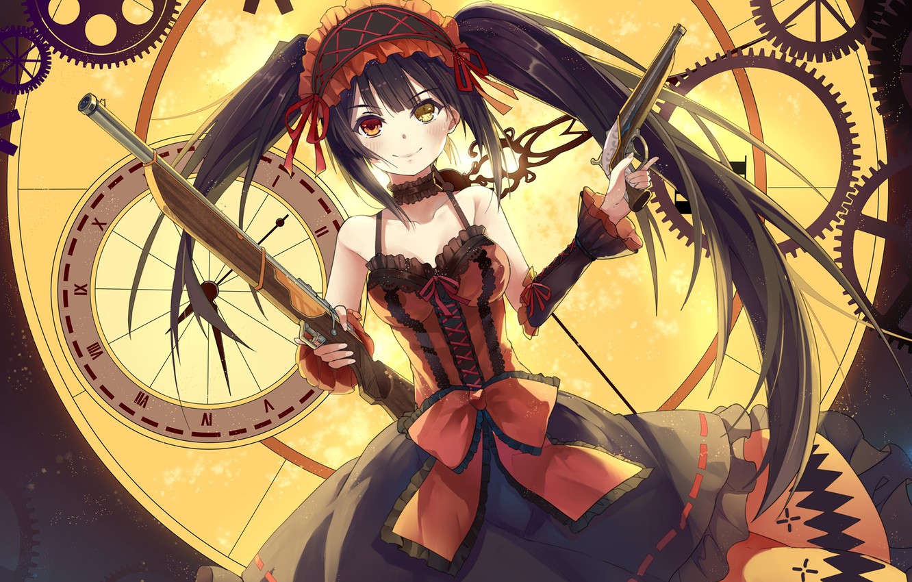 Photo Wallpaper Girl, Weapons, Date A Live, Tokisaki - Tokisaki Kurumi - HD Wallpaper 