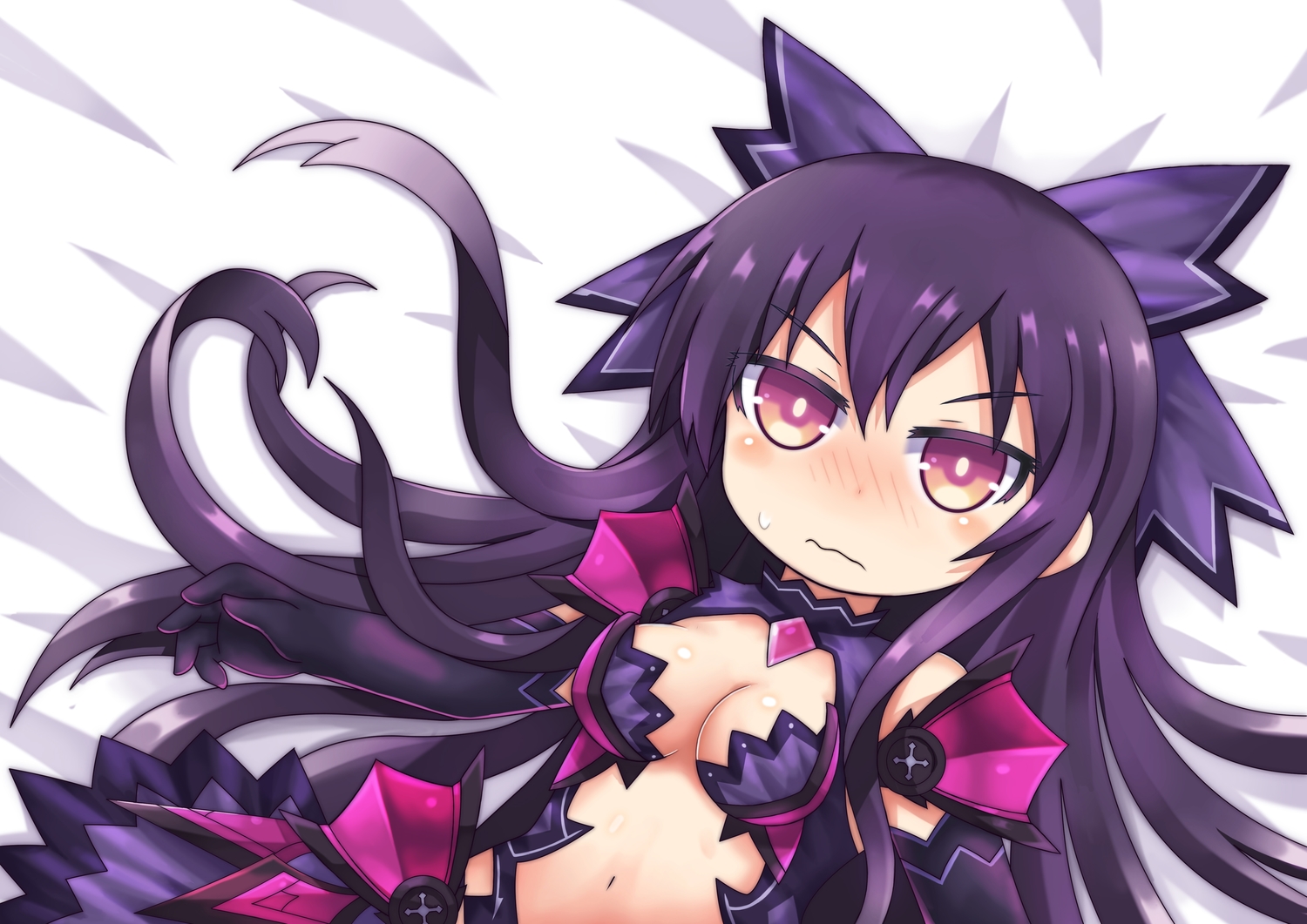 Armor Blush Bow Breasts Chibi Cleavage Date A Live - Tohka Chibi Date A Live Chibi - HD Wallpaper 